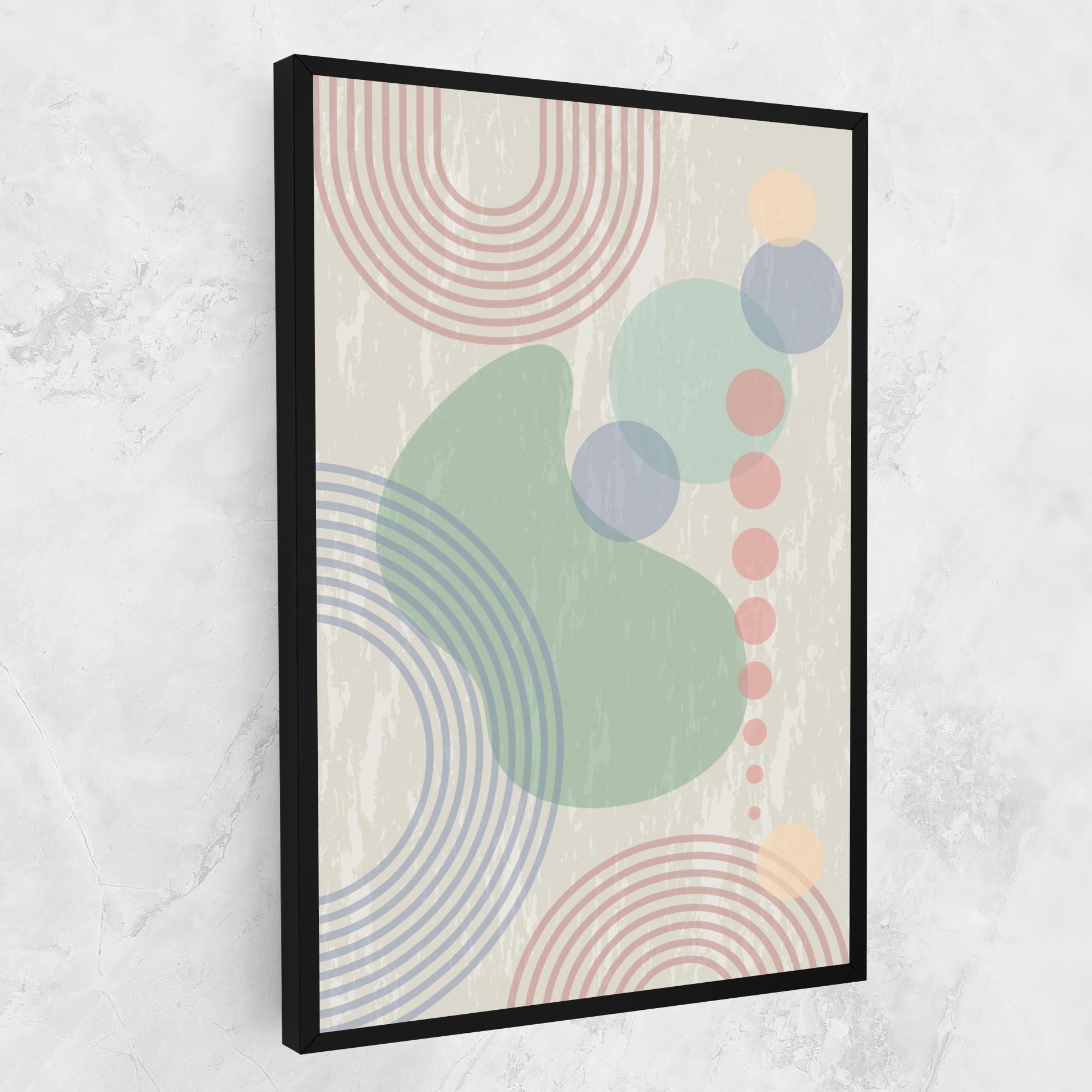 Leinwandbild Green Pink Shapes mockup 1