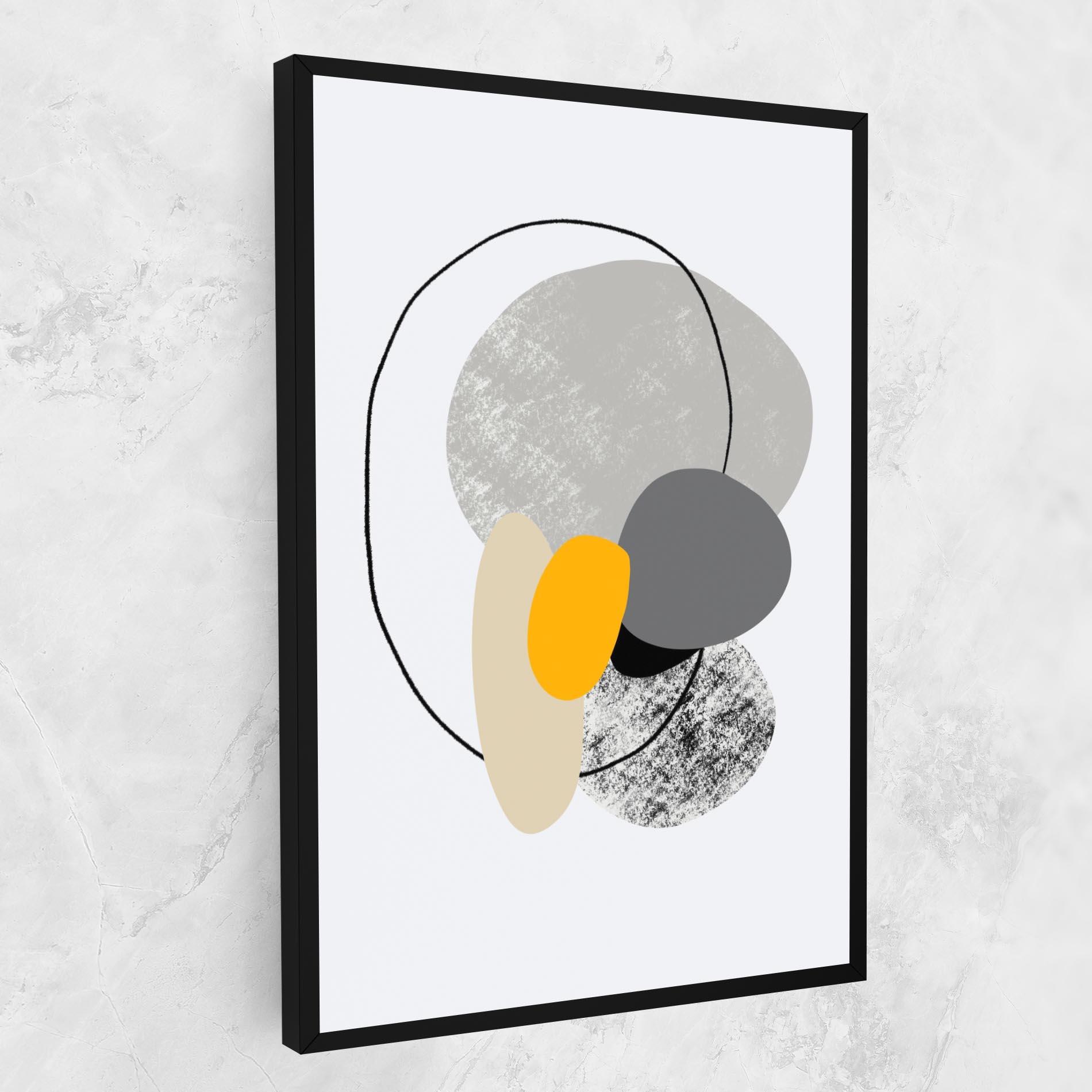 Leinwandbild Grey Orange Shape mockup 1