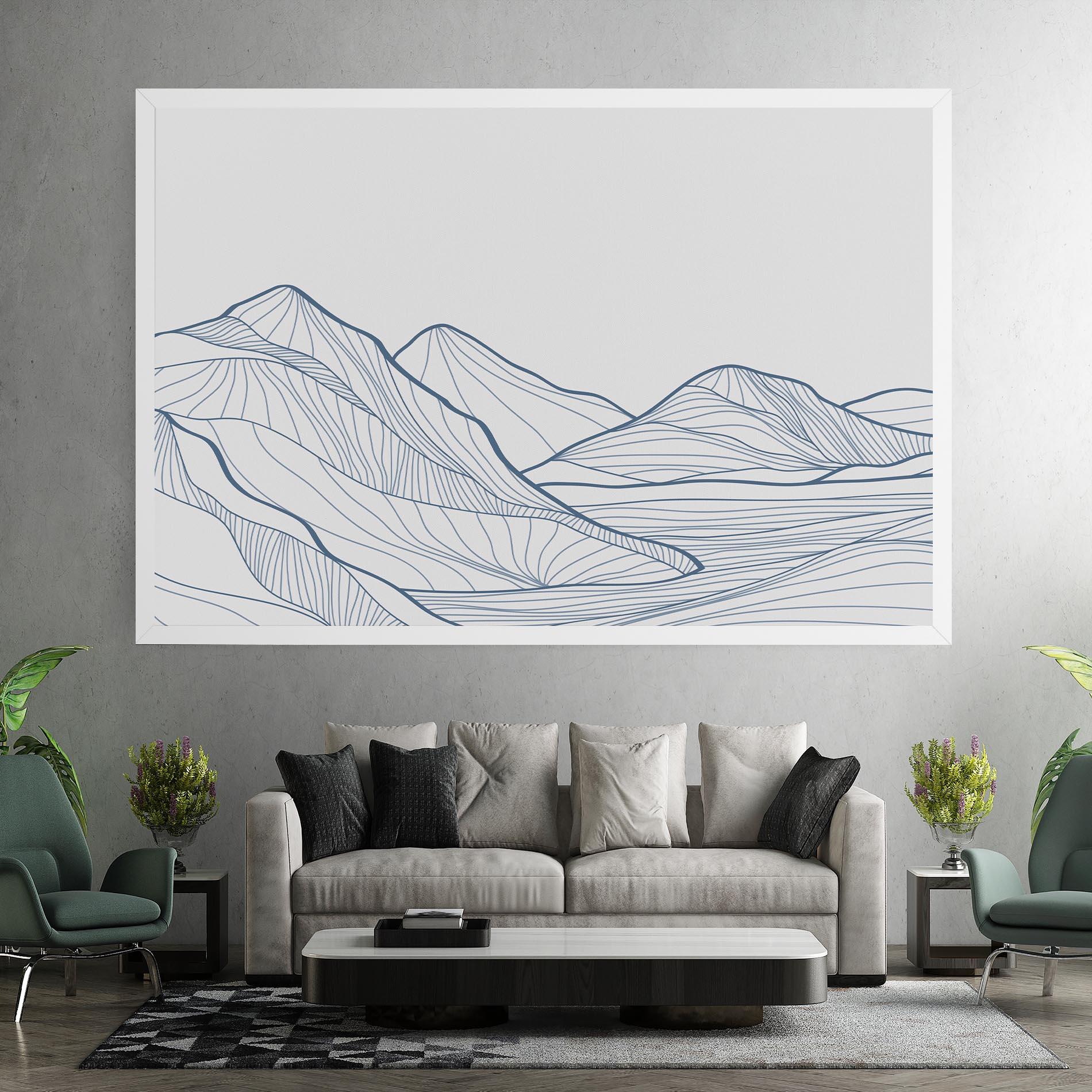 Leinwandbild Mountain Blue Line mockup 7