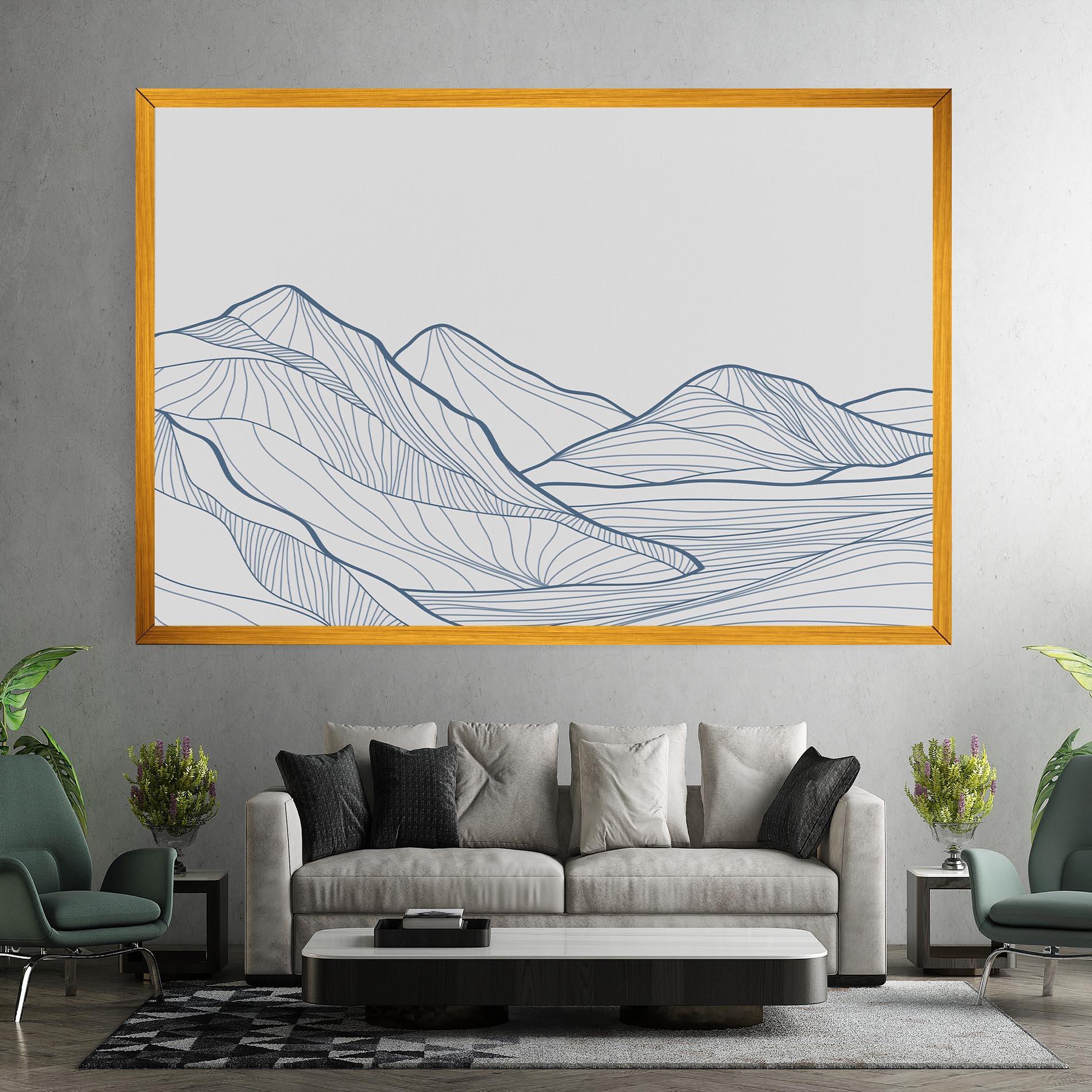 Leinwandbild Mountain Blue Line mockup 7