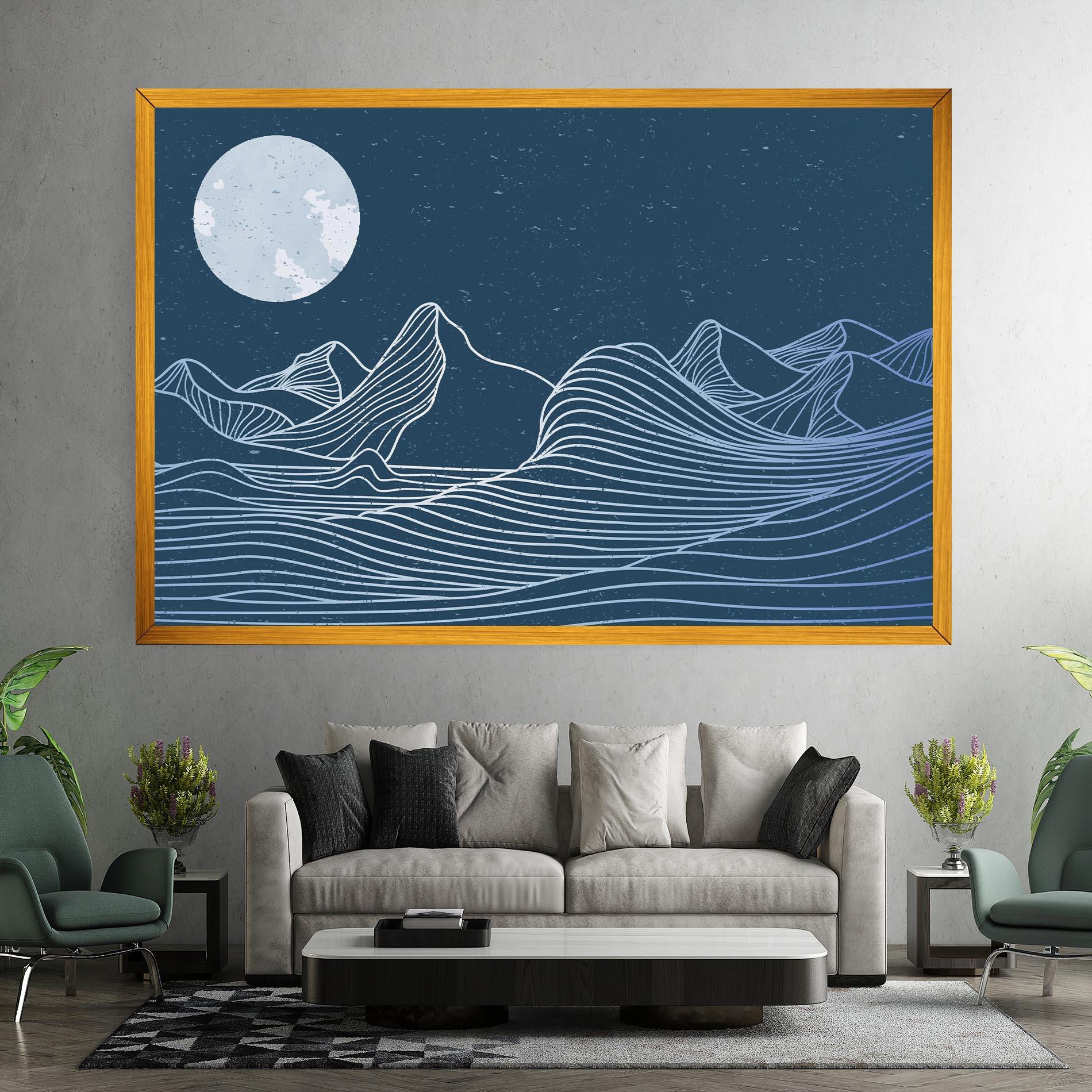 Leinwandbild Ocean Blue Wave mockup 7