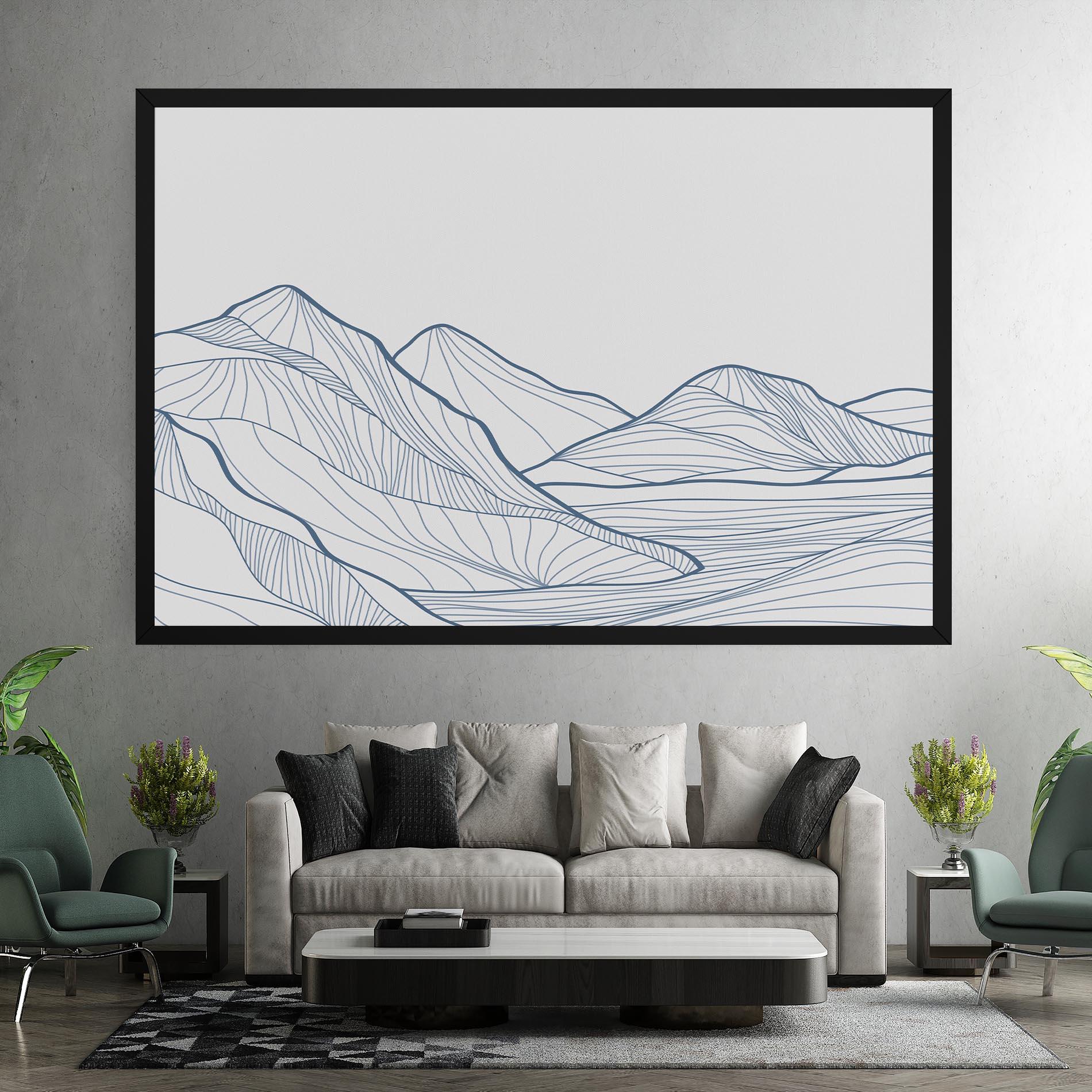 Leinwandbild Mountain Blue Line mockup 7