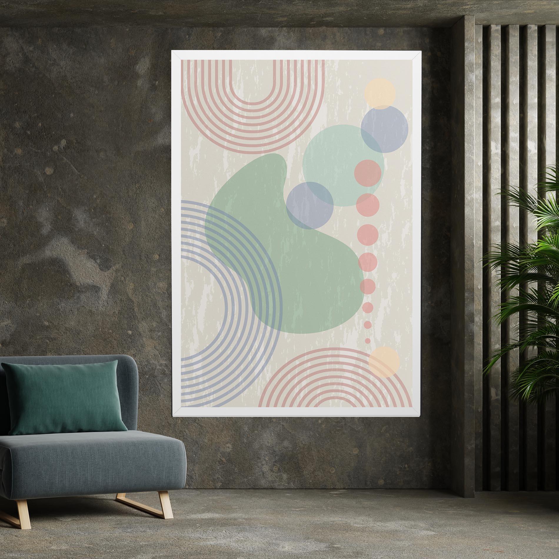 Leinwandbild Green Pink Shapes mockup 7