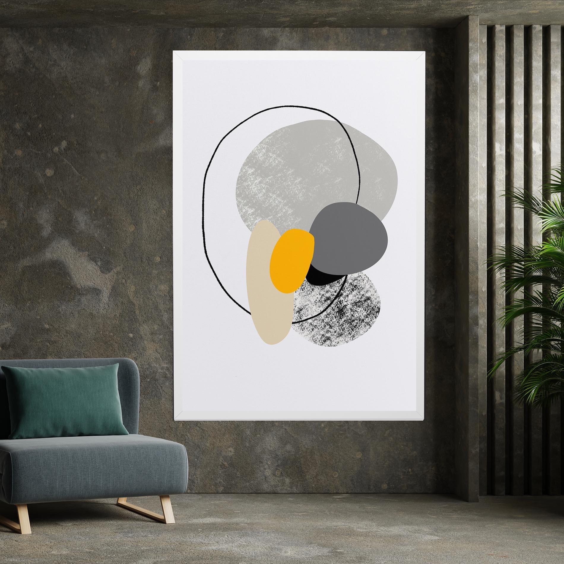 Leinwandbild Grey Orange Shape mockup 7