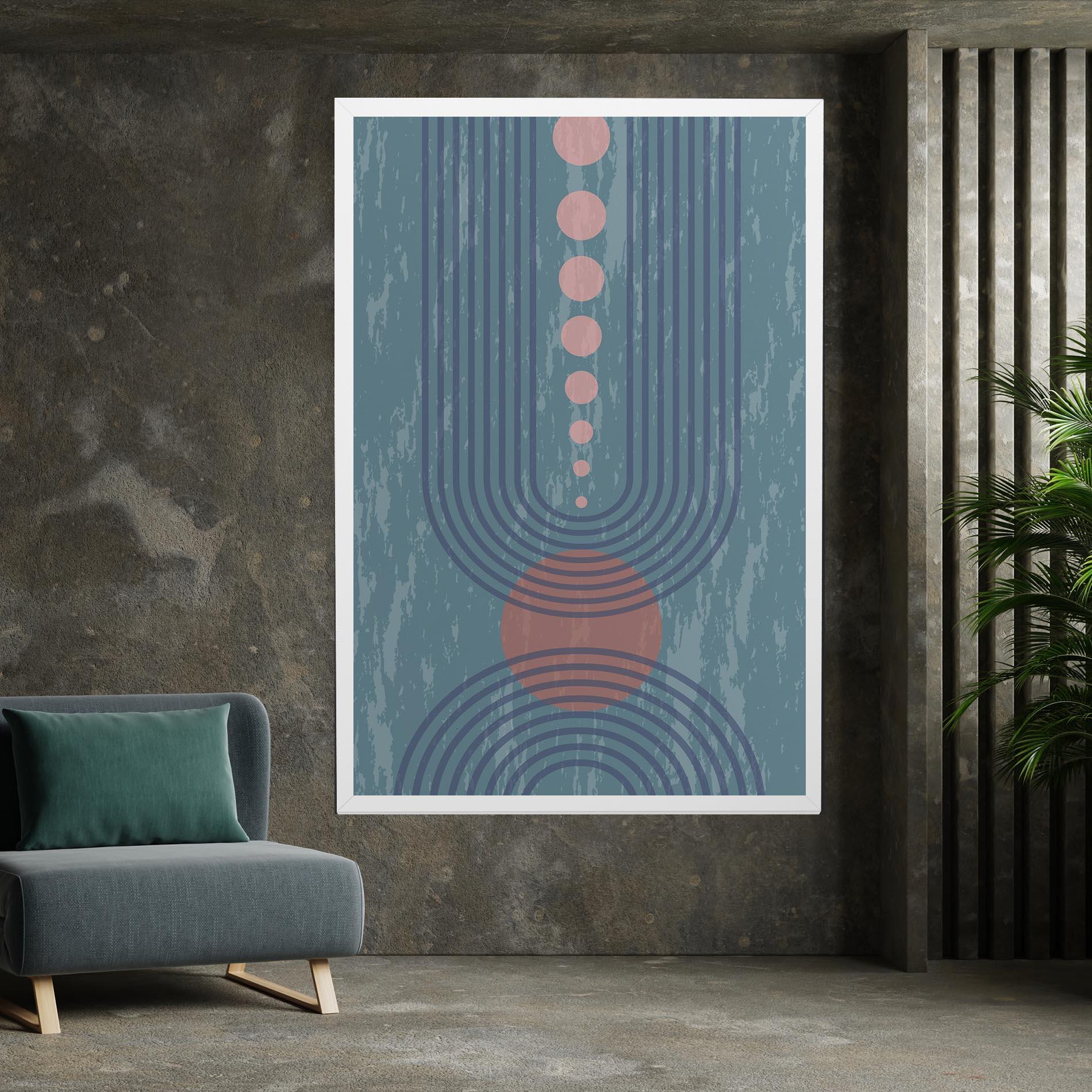 Leinwandbild Pink Circle On Blue mockup 7