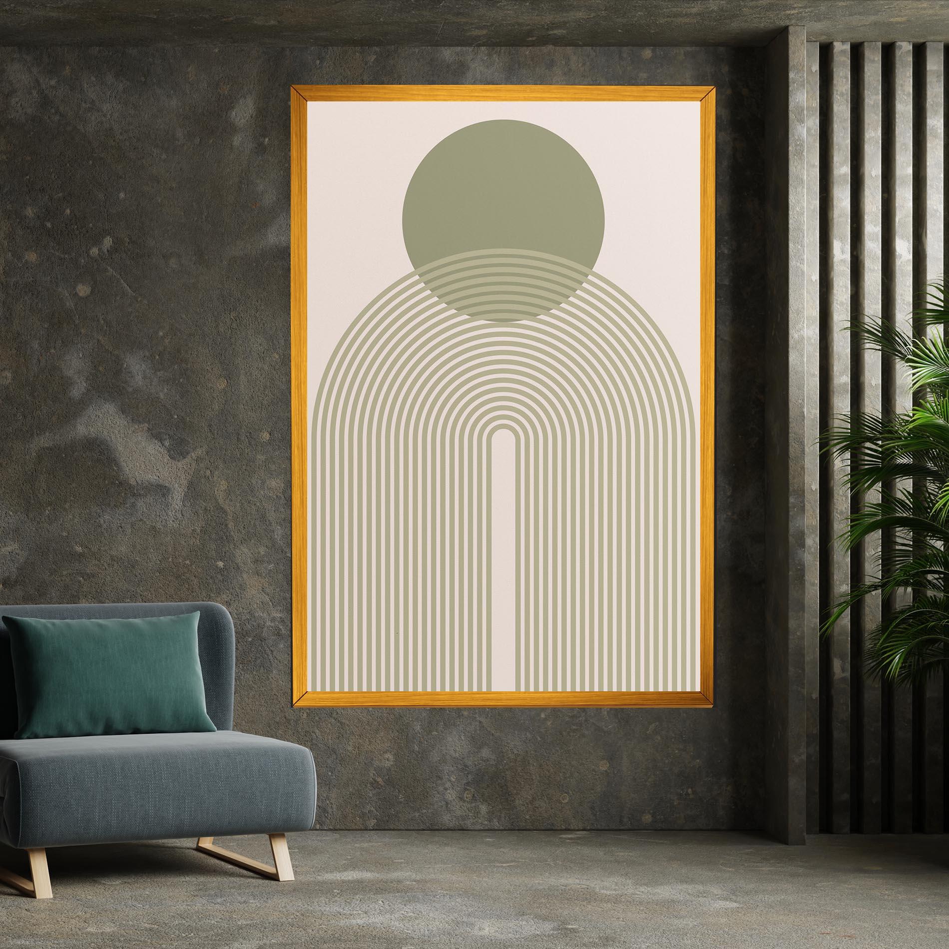 Leinwandbild Green Circle Lines mockup 7