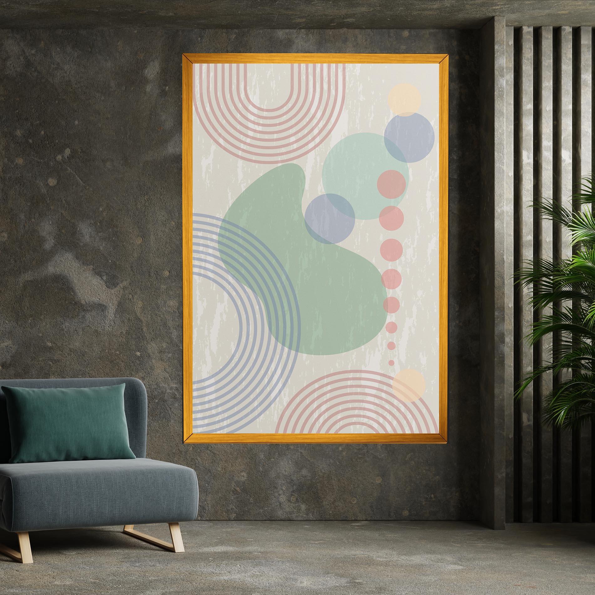 Leinwandbild Green Pink Shapes mockup 7