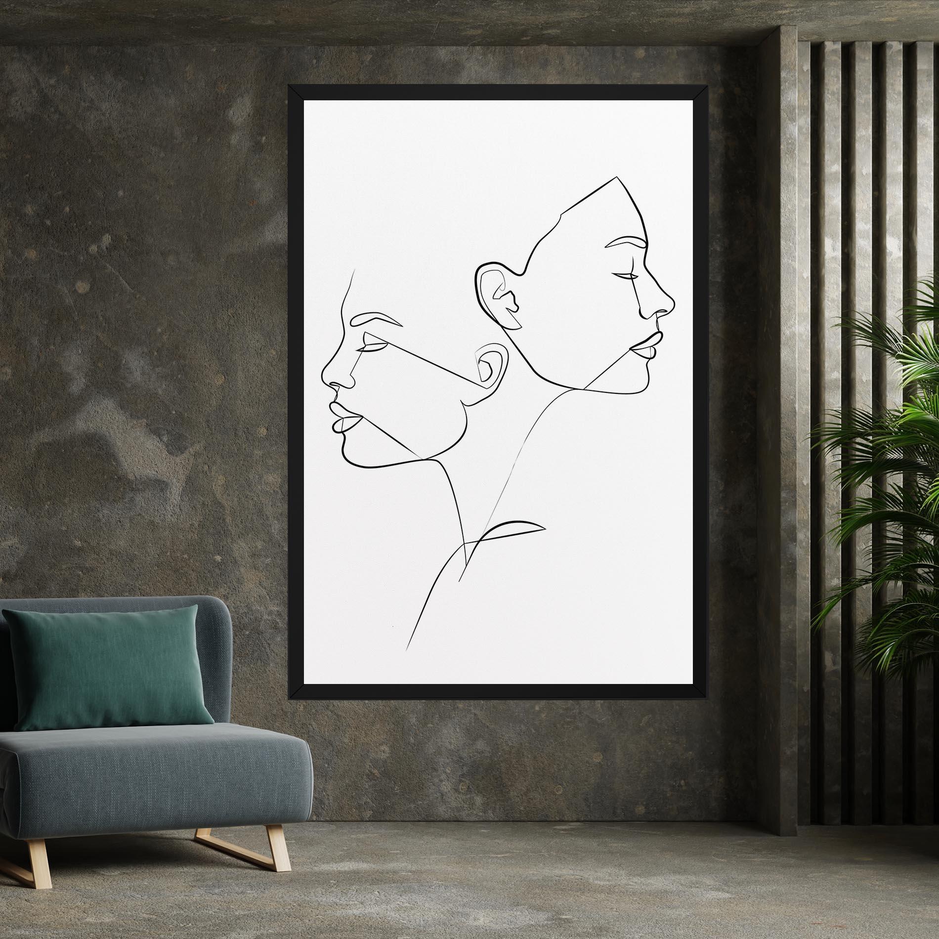 Leinwandbild Female Black Line mockup 7