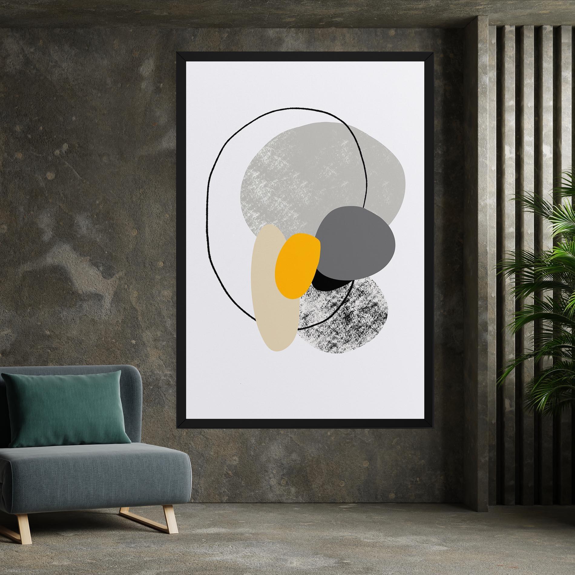 Leinwandbild Grey Orange Shape mockup 7