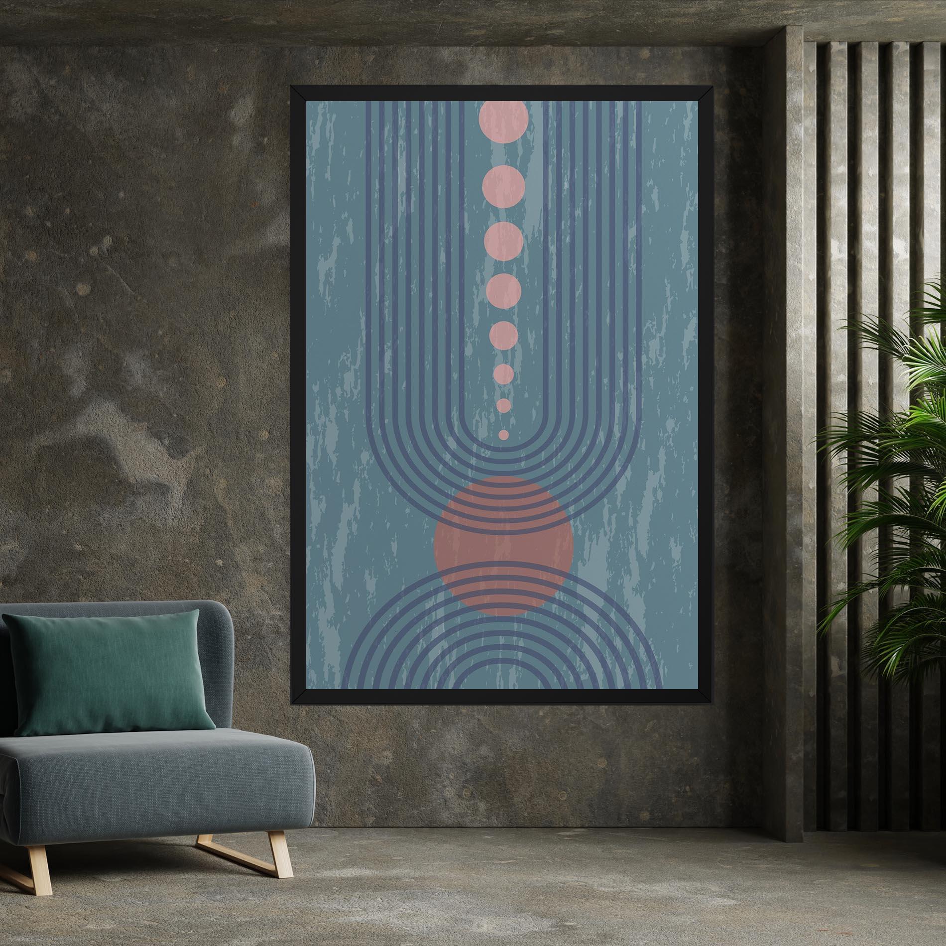 Leinwandbild Pink Circle On Blue mockup 7