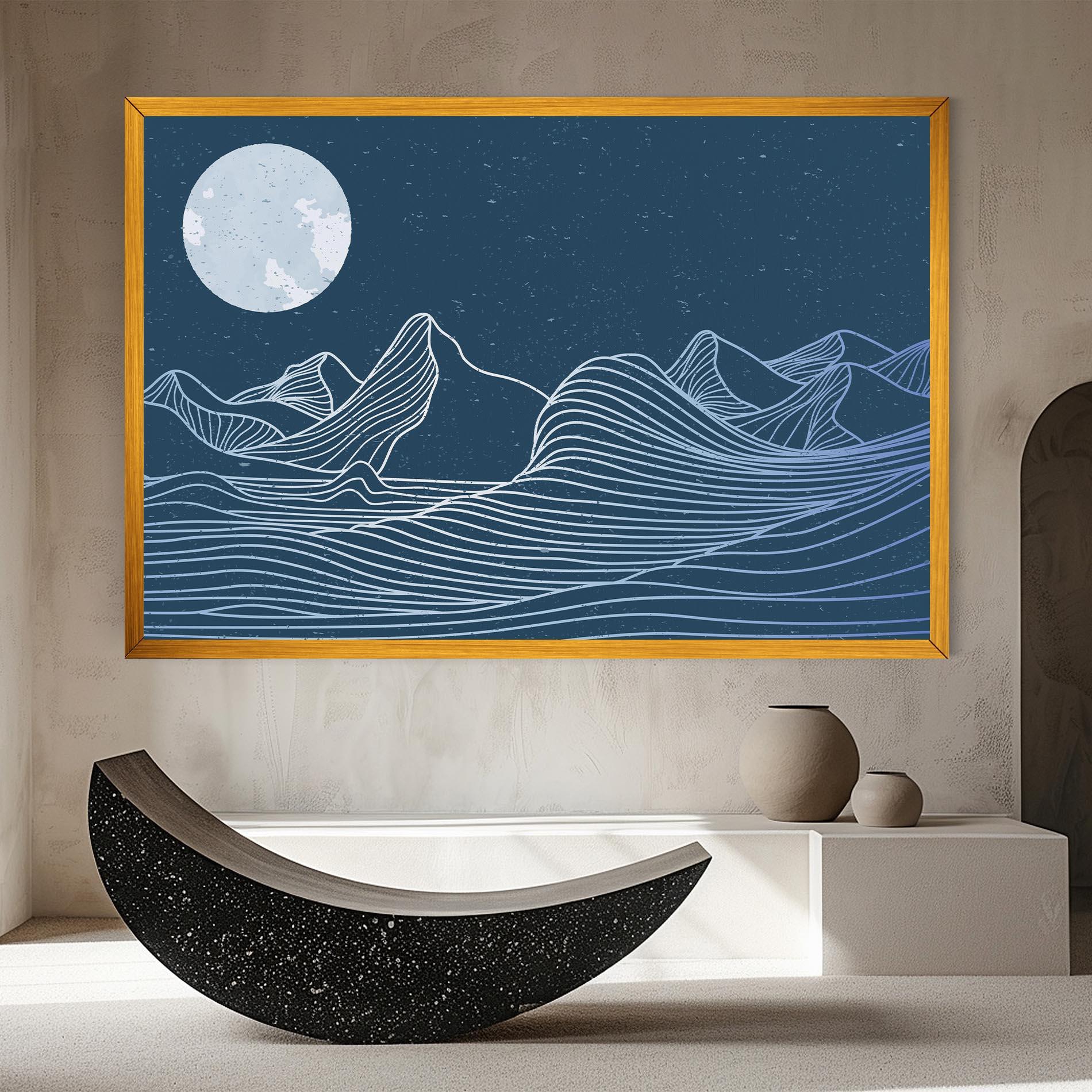 Leinwandbild Ocean Blue Wave mockup 8