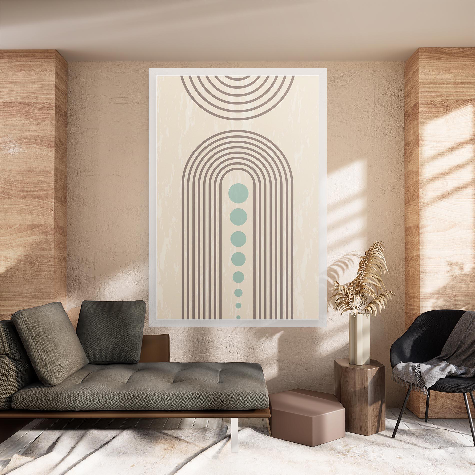 Leinwandbild Cream Blue Circles mockup 8