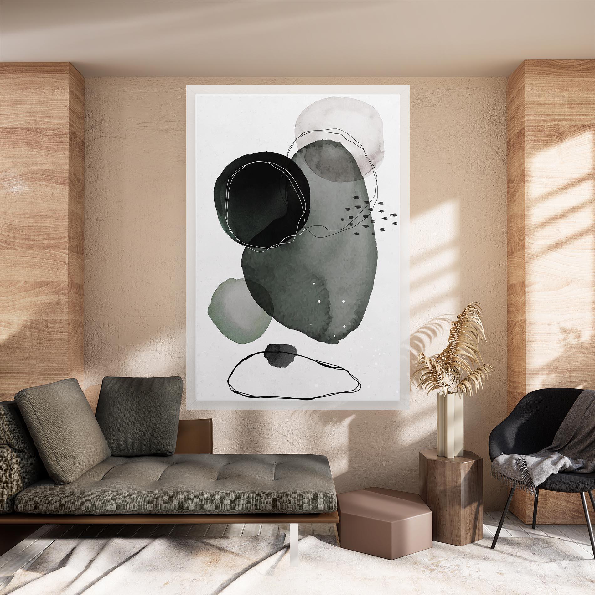 Leinwandbild Green Watercolor mockup 8