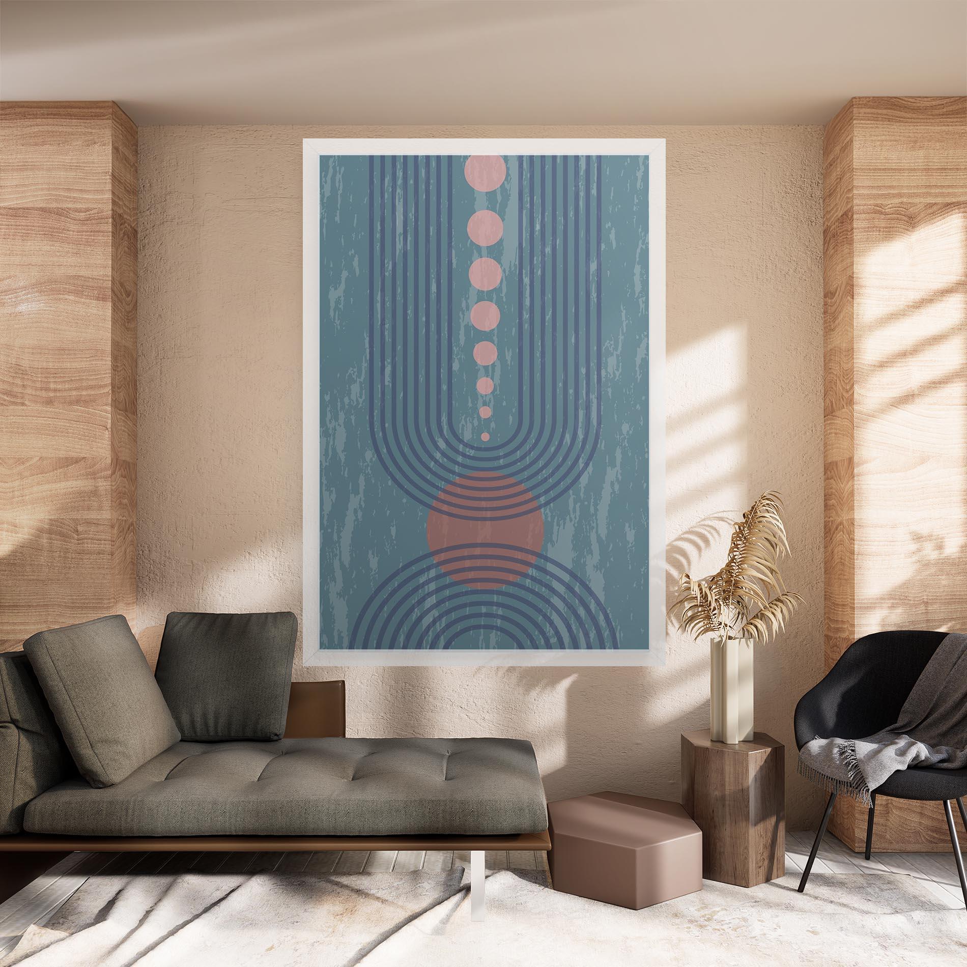 Leinwandbild Pink Circle On Blue mockup 8