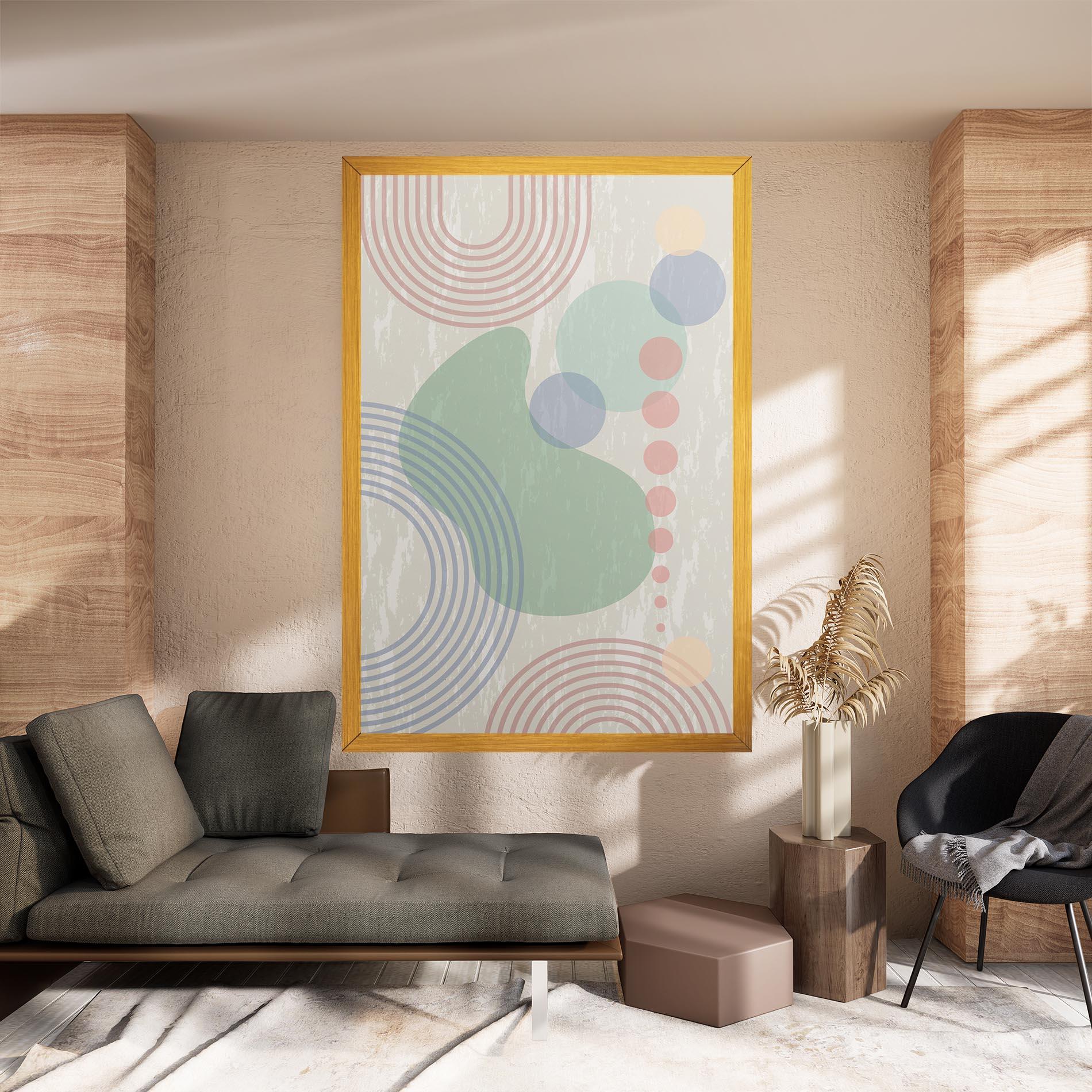 Leinwandbild Green Pink Shapes mockup 8