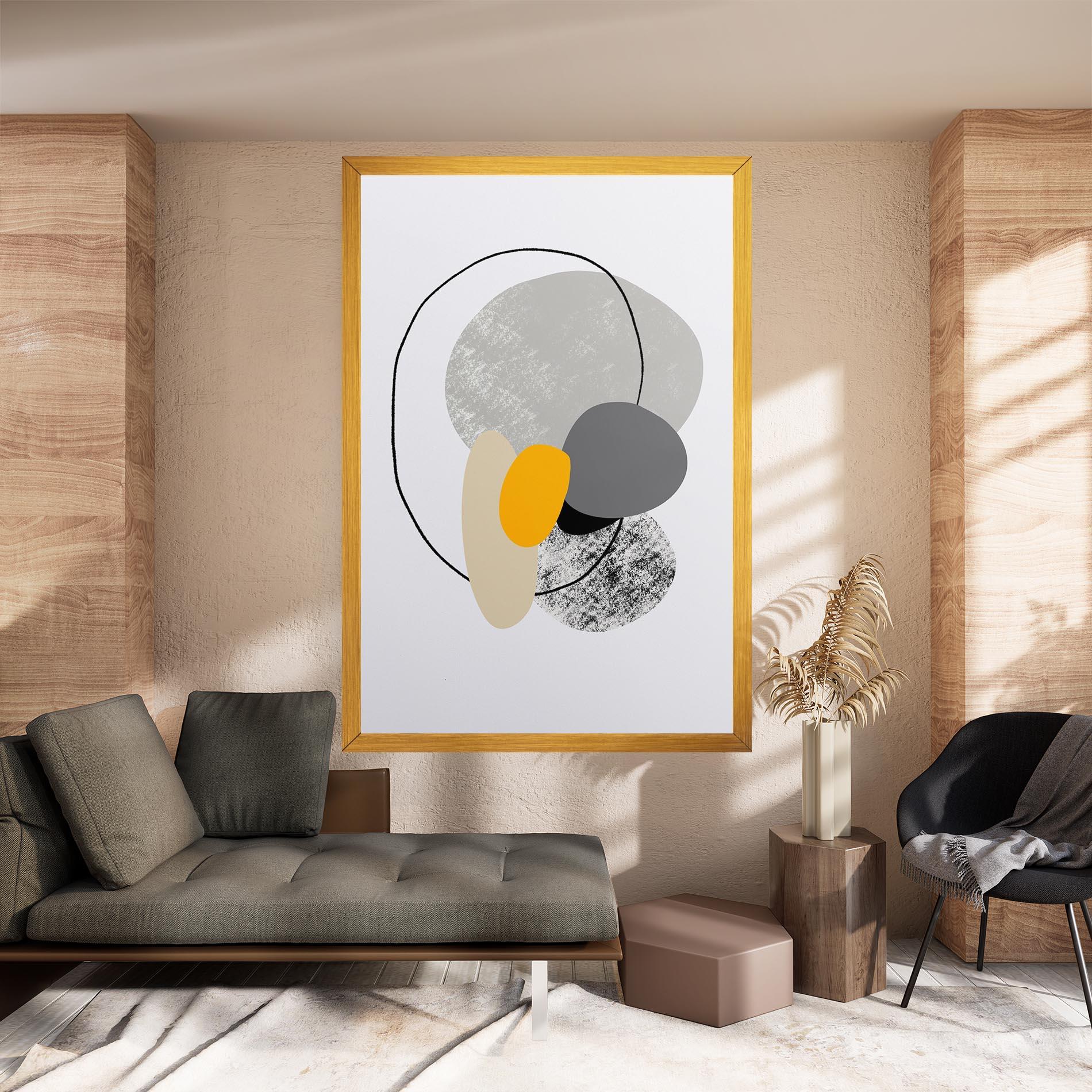 Leinwandbild Grey Orange Shape mockup 8