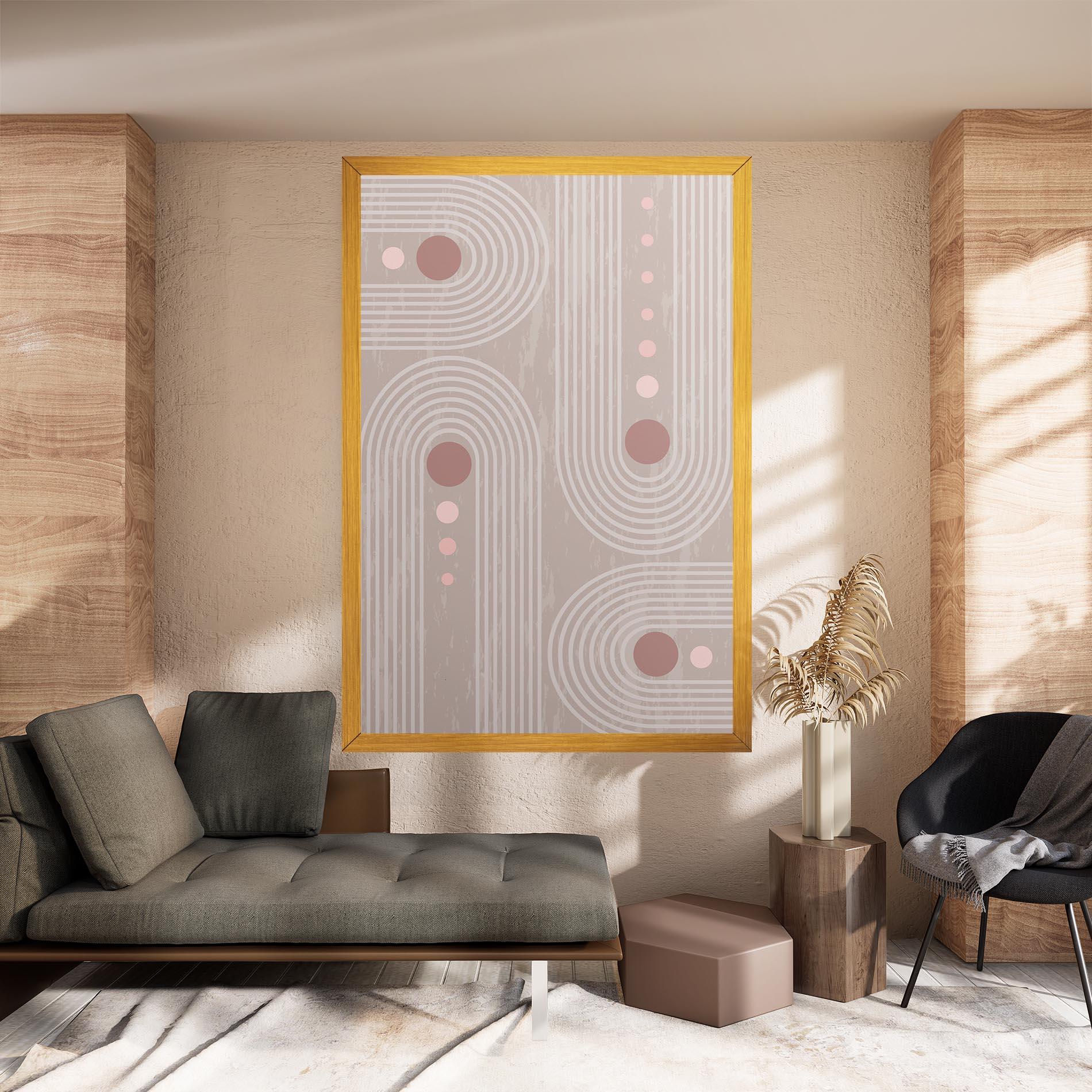 Leinwandbild Pink Circle On Cream mockup 8