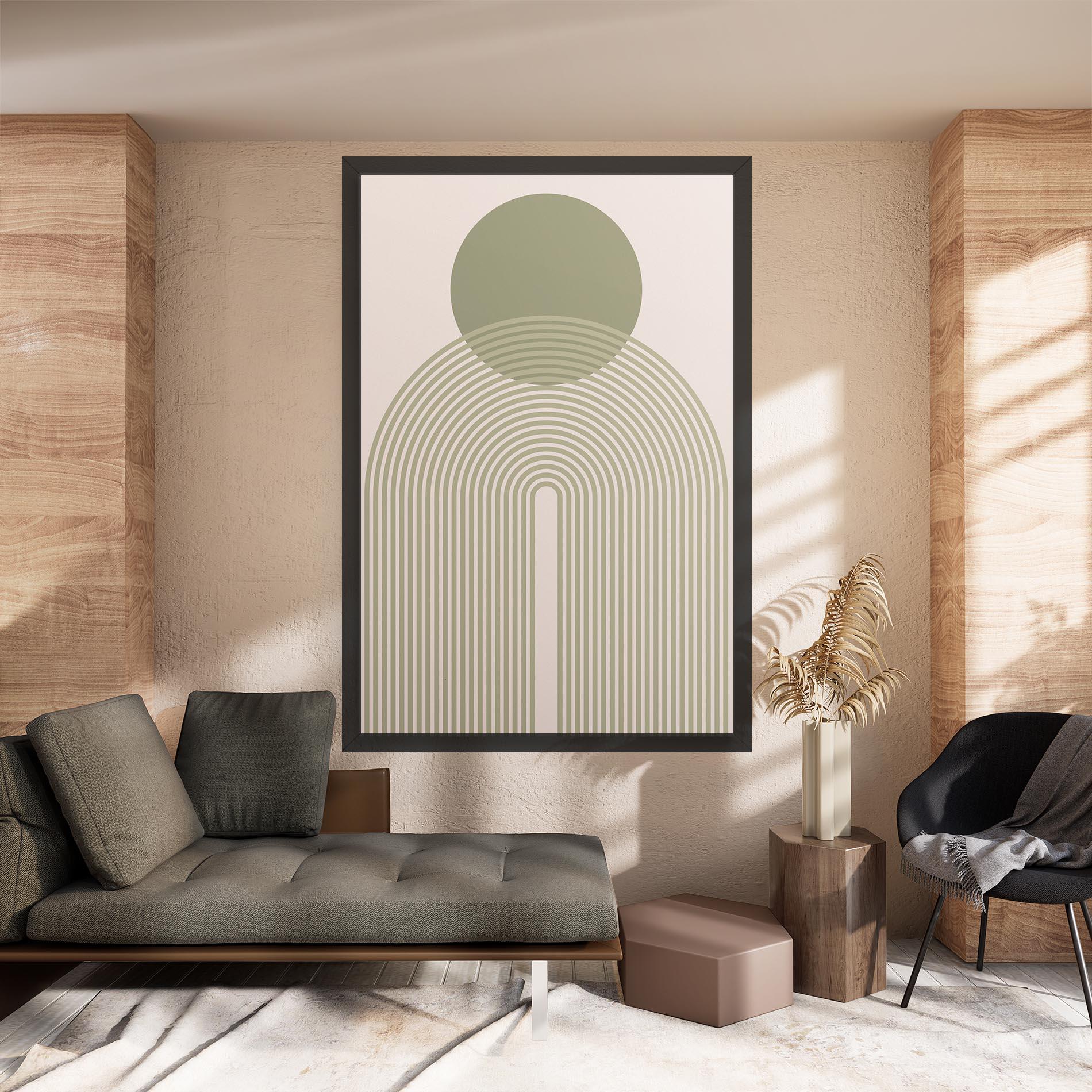 Leinwandbild Green Circle Lines mockup 8