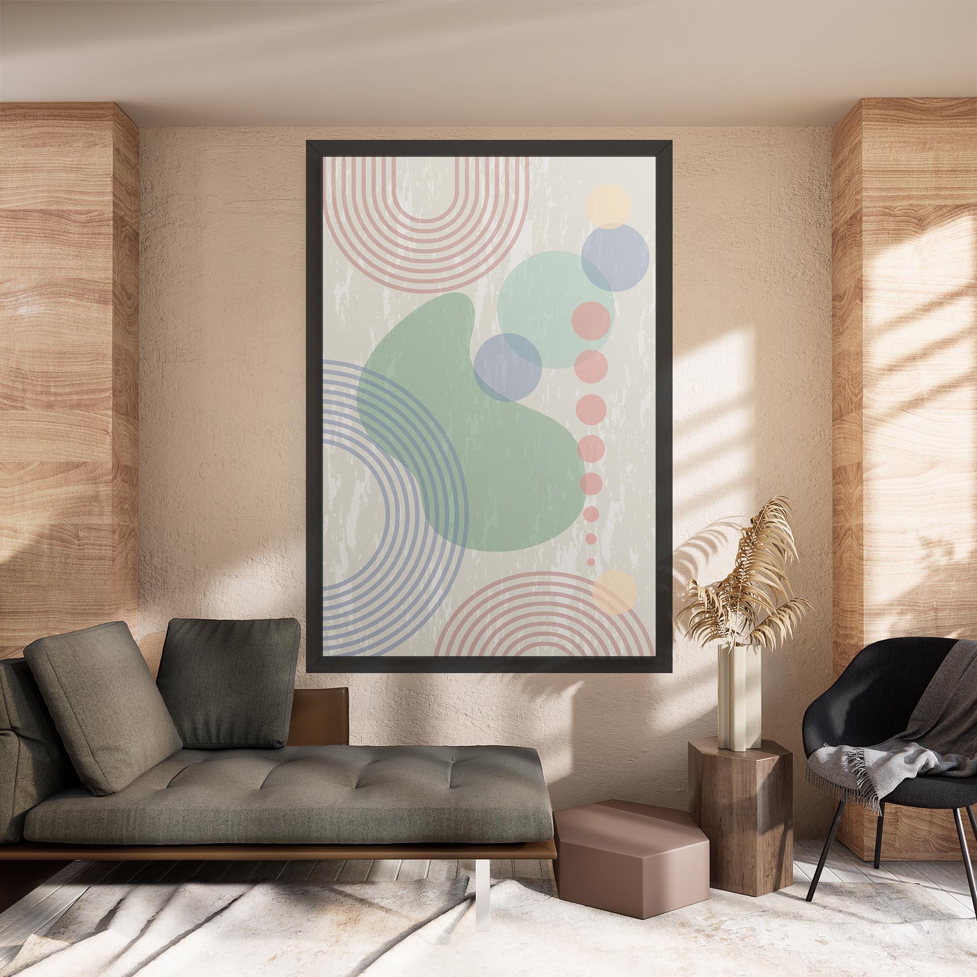 Leinwandbild Green Pink Shapes mockup 8