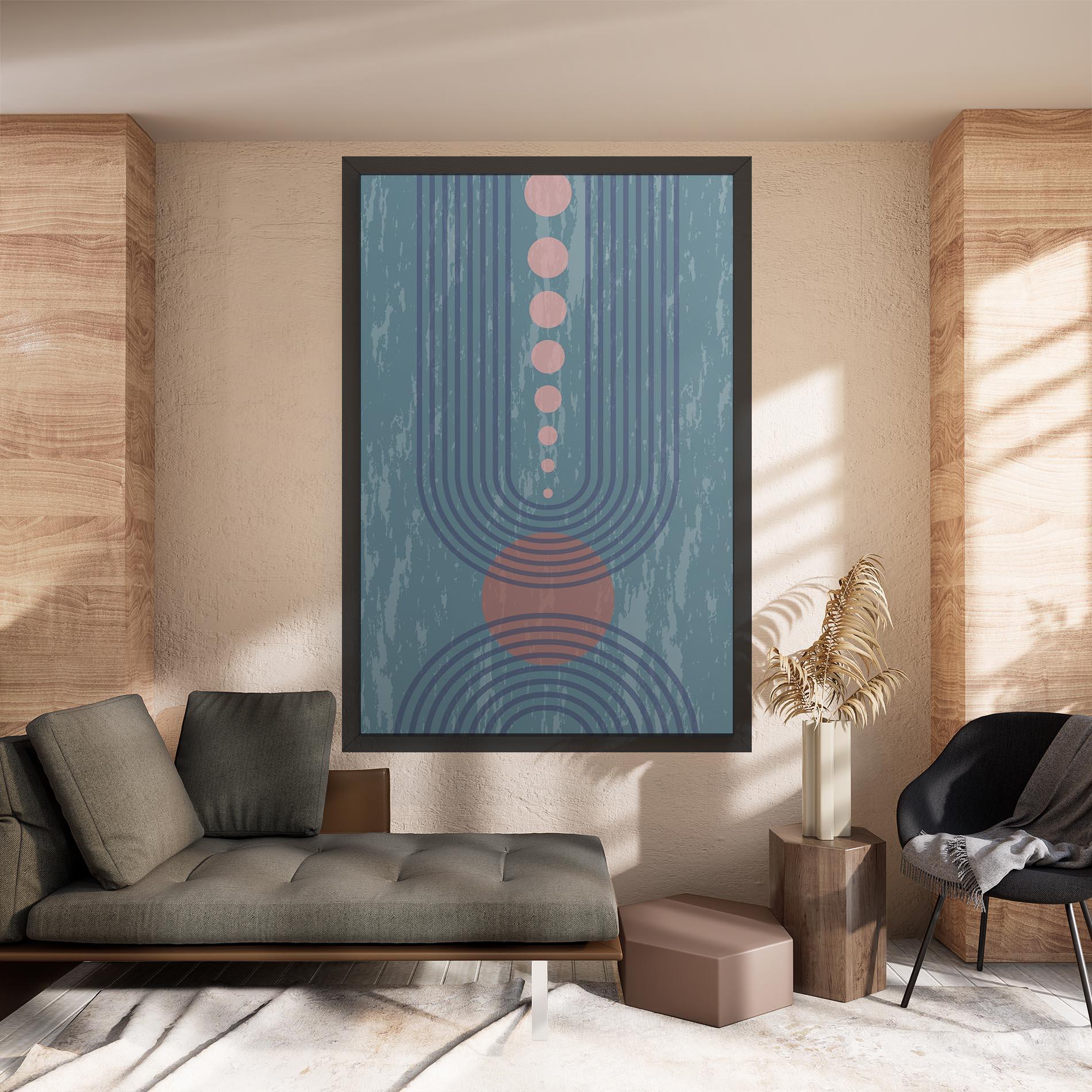 Leinwandbild Pink Circle On Blue mockup 8