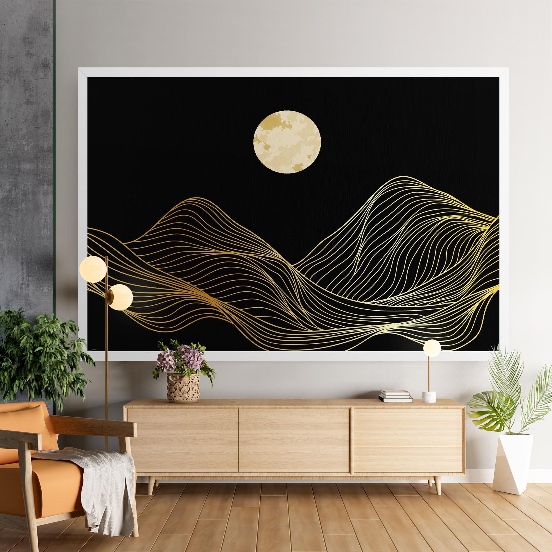 Leinwandbild Golden Moon mockup 9