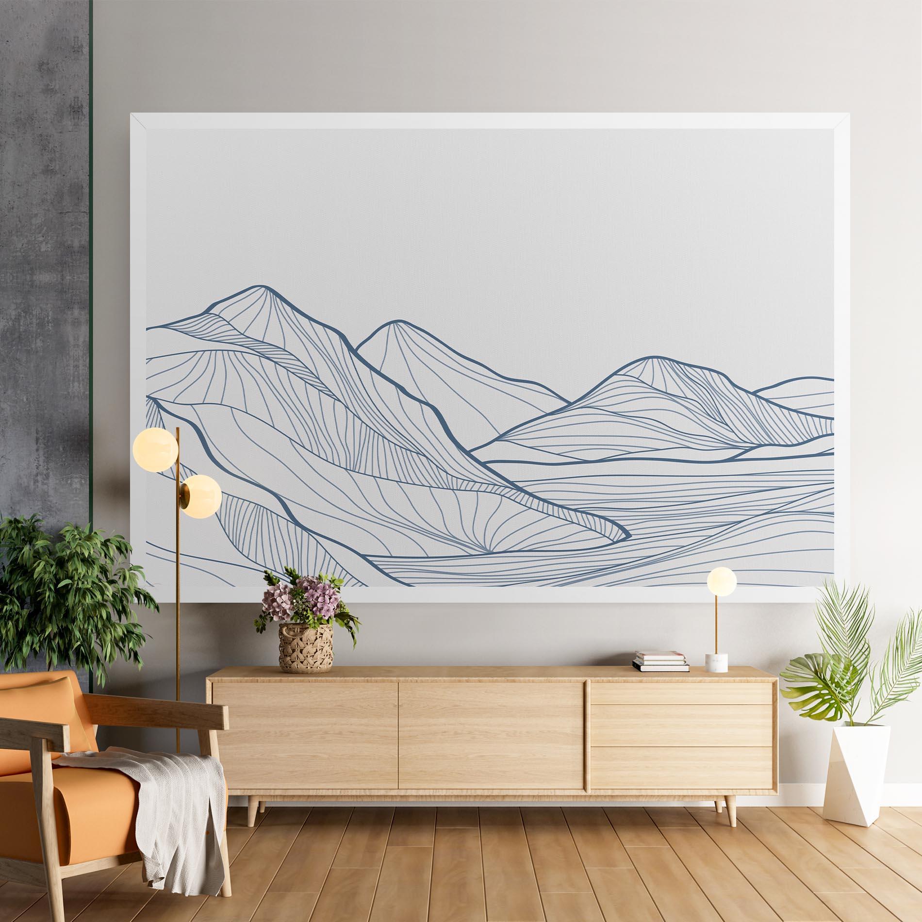 Leinwandbild Mountain Blue Line mockup 9