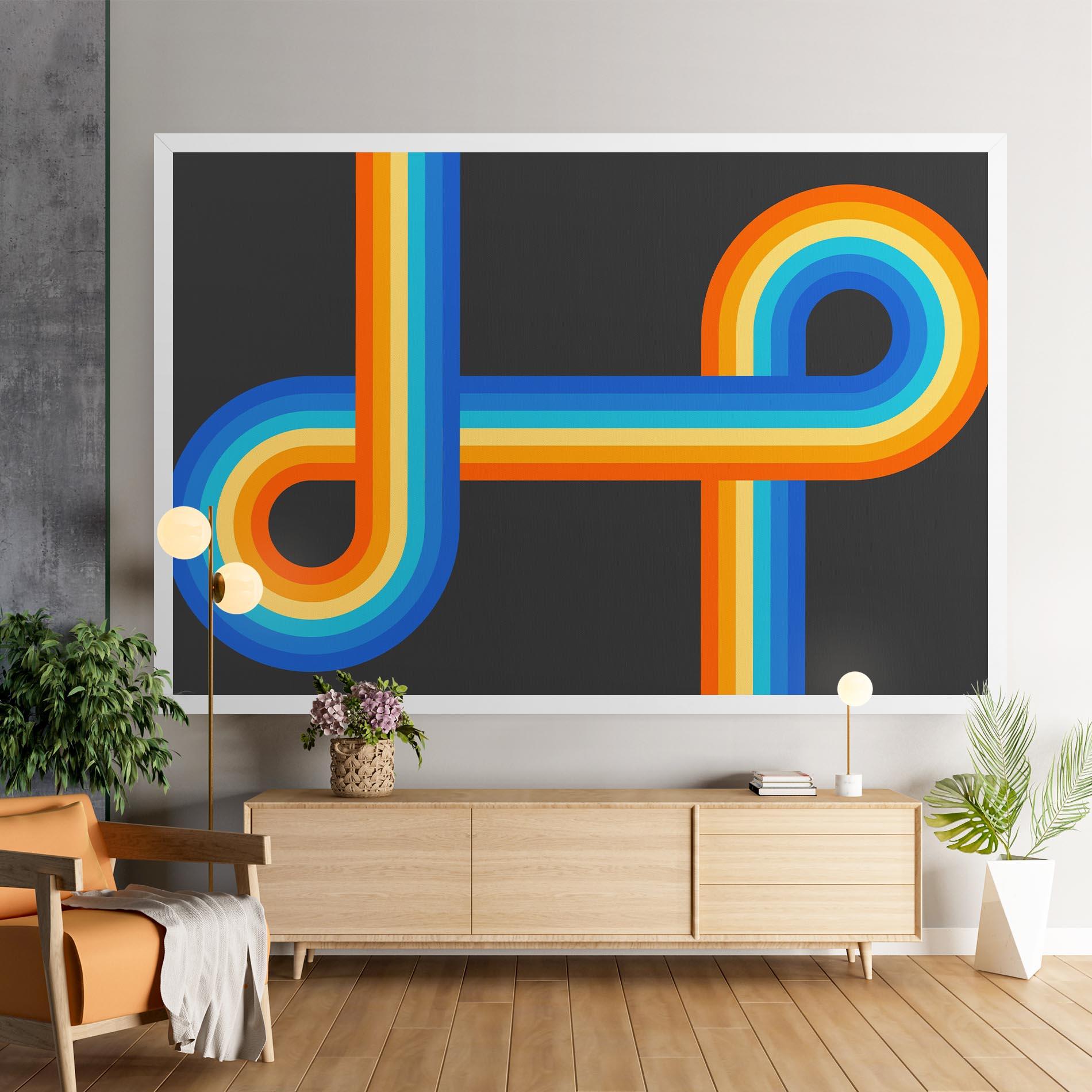 Leinwandbild Vintage Ranbow mockup 9