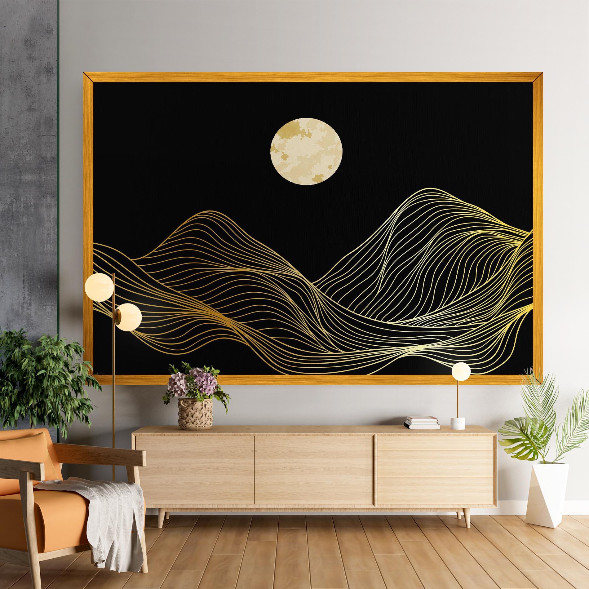 Leinwandbild Golden Moon mockup 9