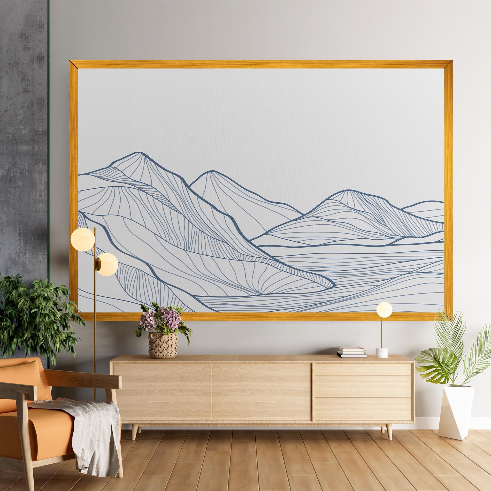 Leinwandbild Mountain Blue Line mockup 9