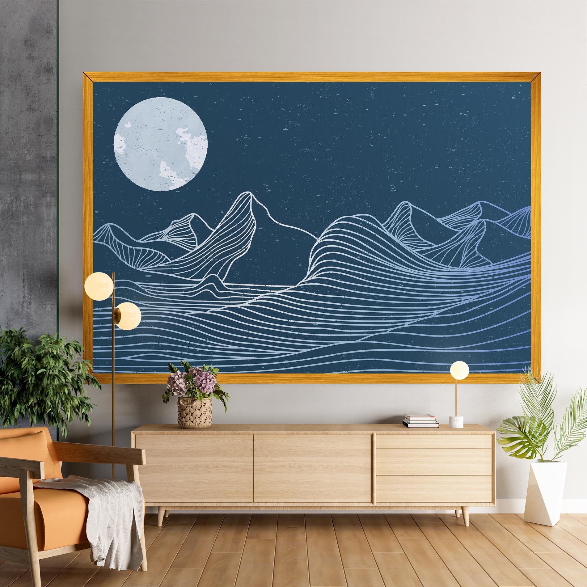 Leinwandbild Ocean Blue Wave mockup 9