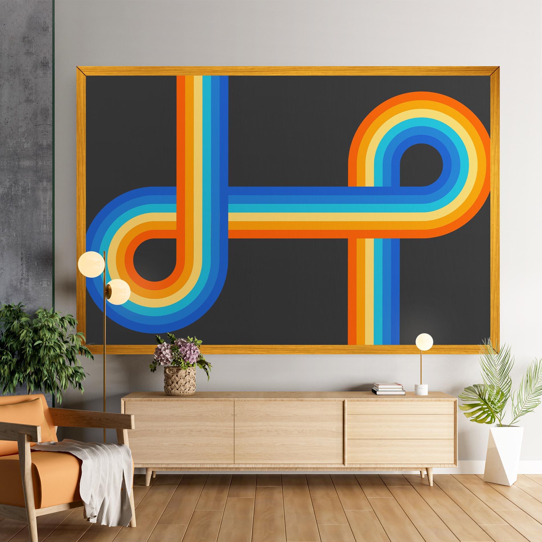 Leinwandbild Vintage Ranbow mockup 9