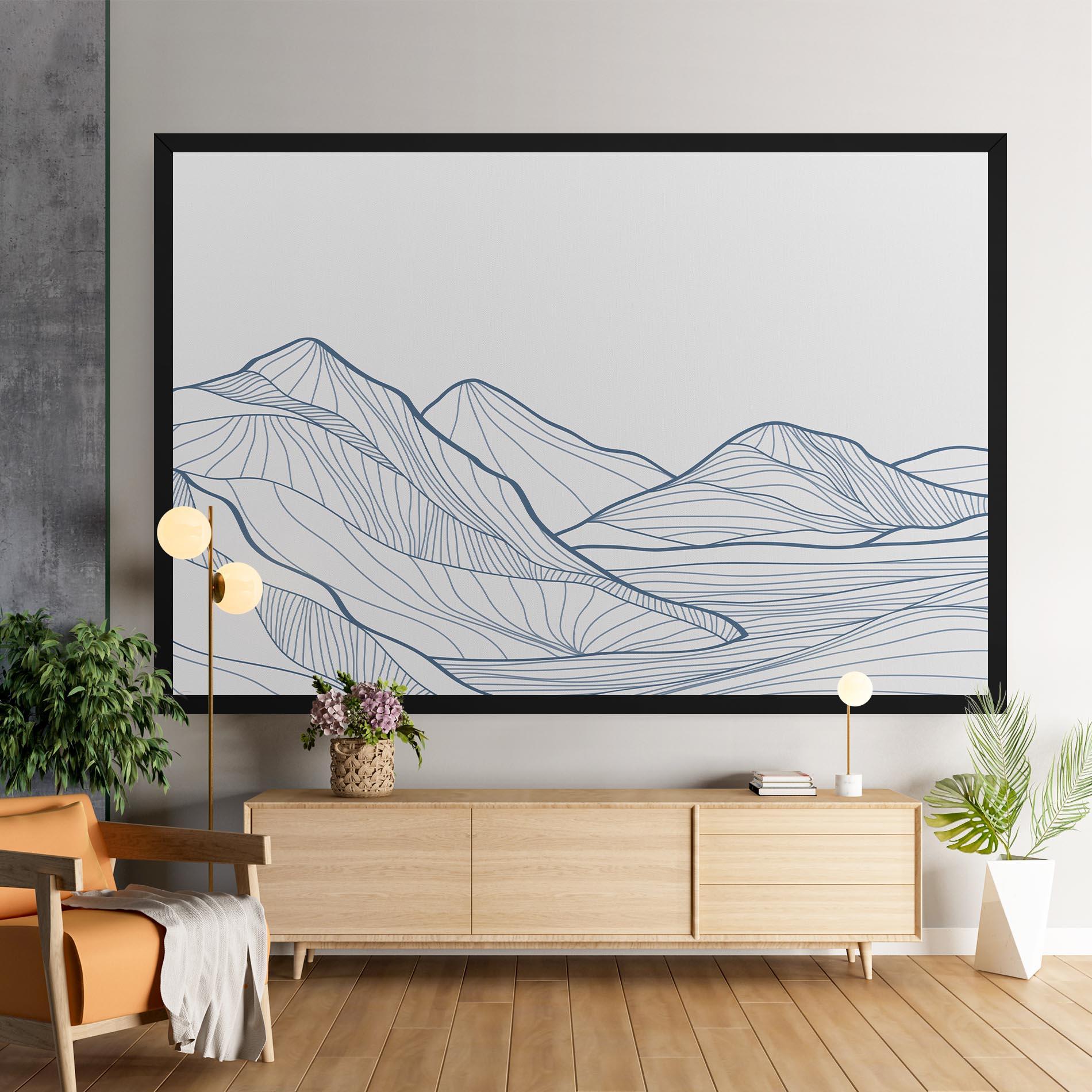 Leinwandbild Mountain Blue Line mockup 9