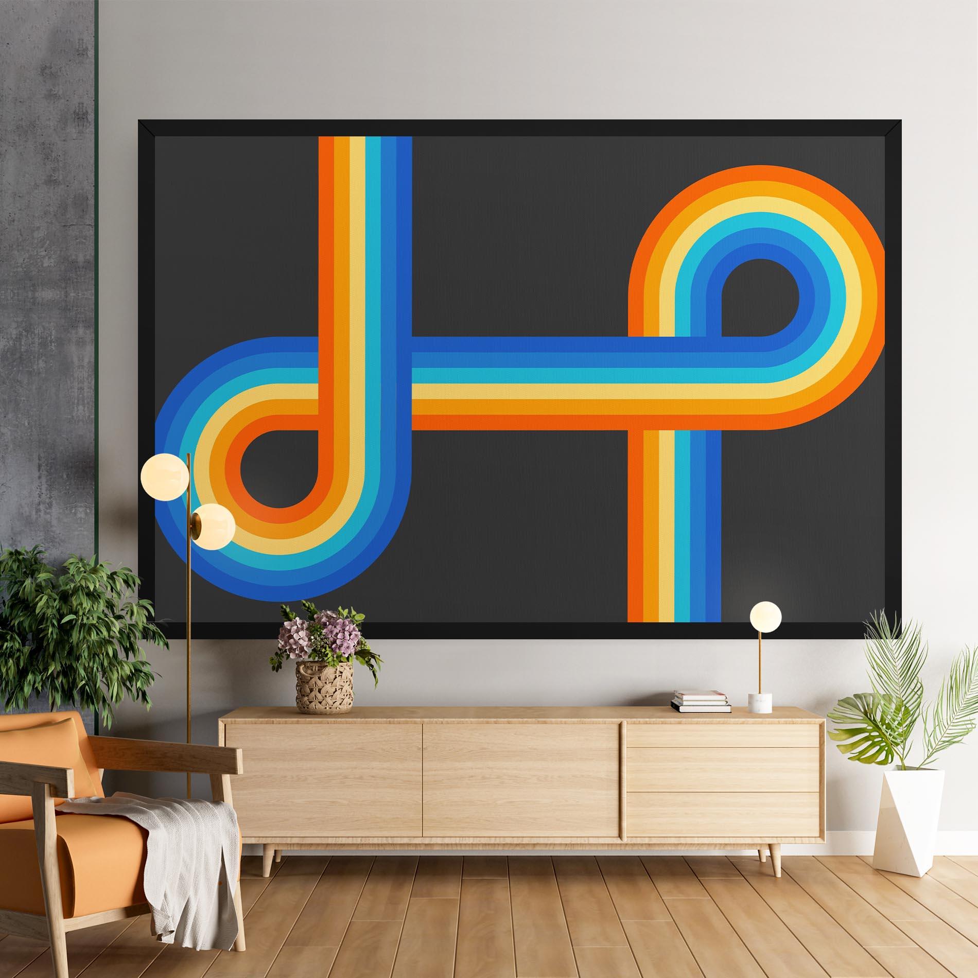 Leinwandbild Vintage Ranbow mockup 9