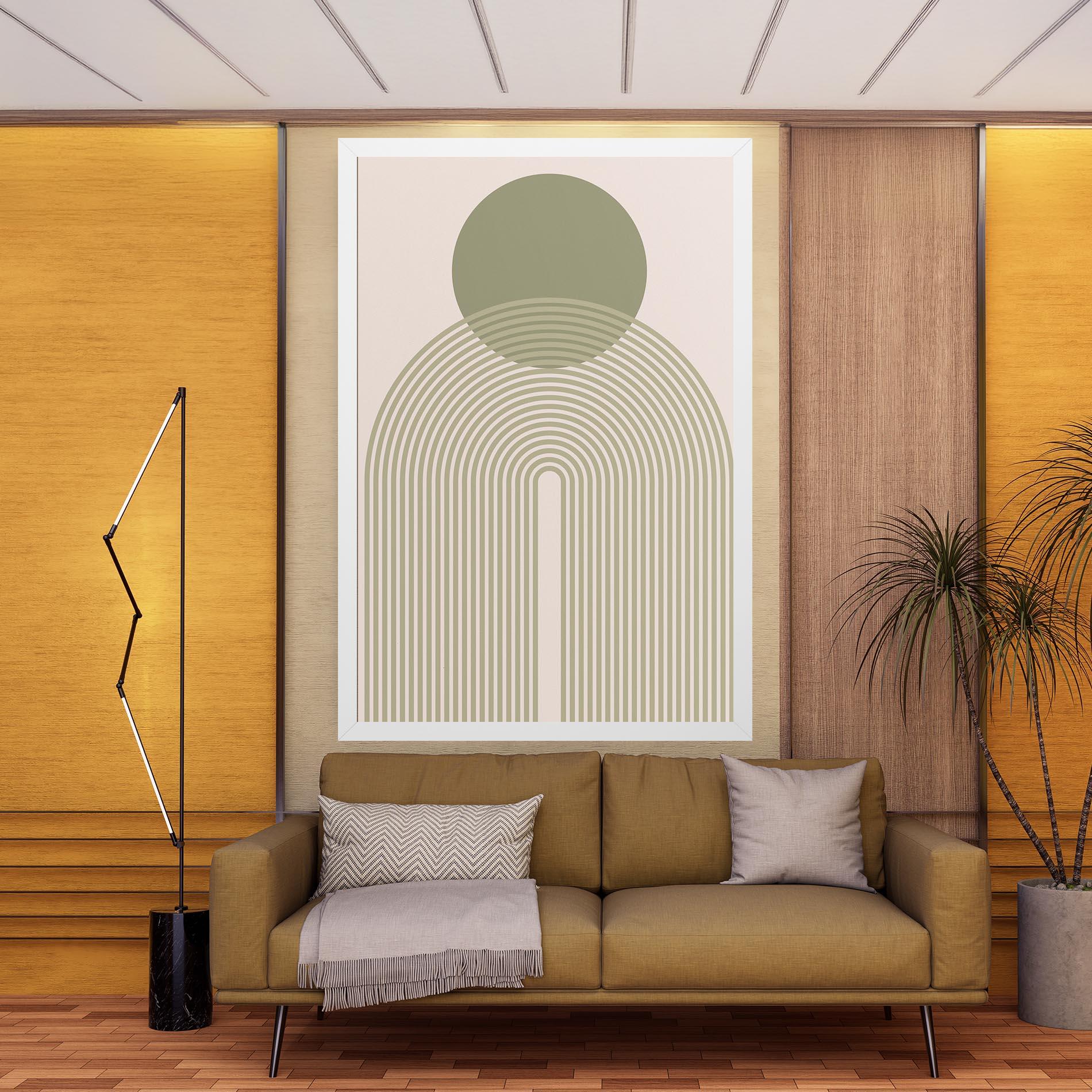 Leinwandbild Green Circle Lines mockup 9