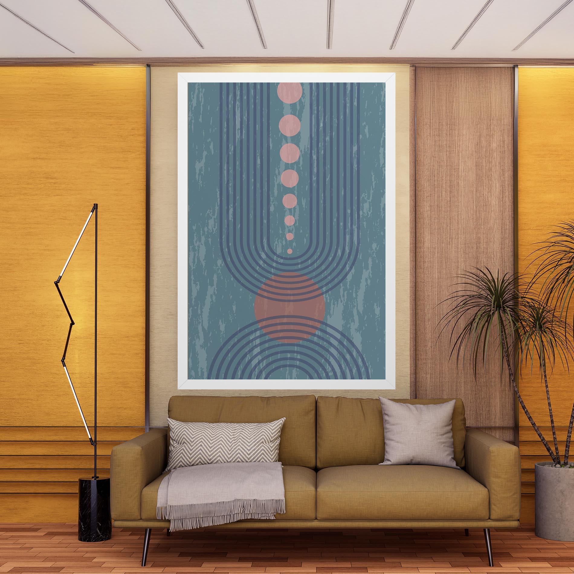 Leinwandbild Pink Circle On Blue mockup 9