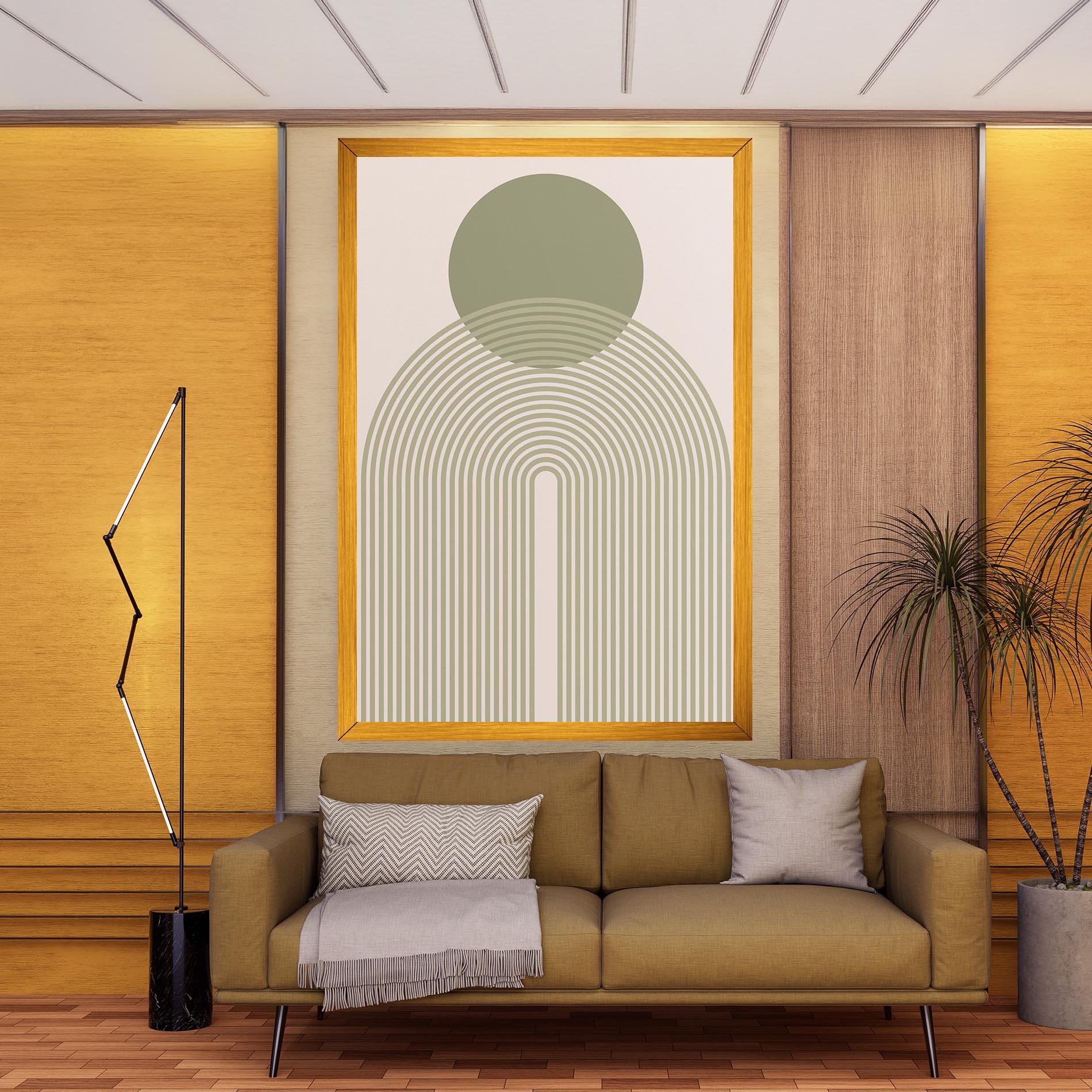 Leinwandbild Green Circle Lines mockup 9