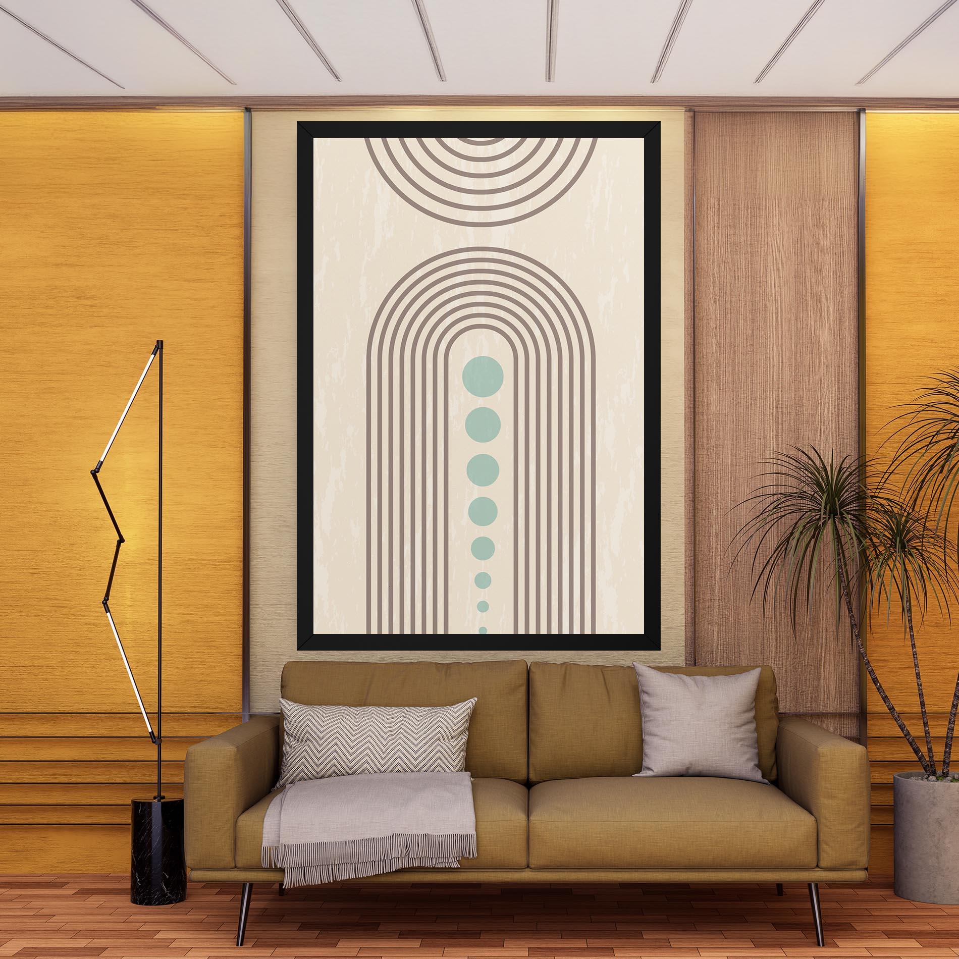 Leinwandbild Cream Blue Circles mockup 9