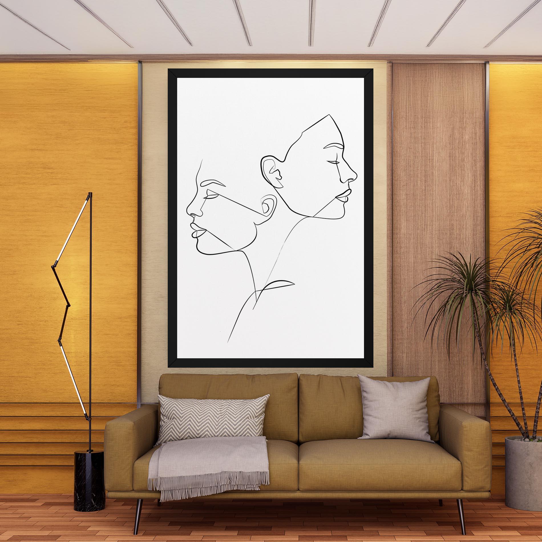 Leinwandbild Female Black Line mockup 9