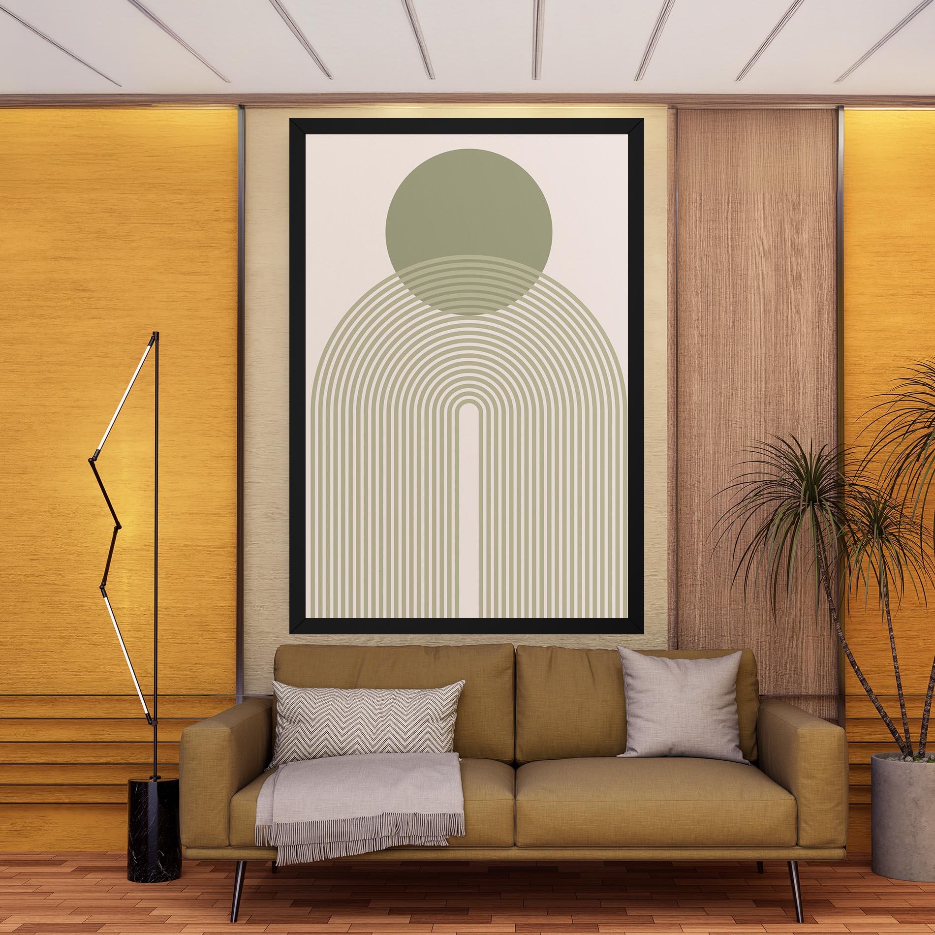 Leinwandbild Green Circle Lines mockup 9