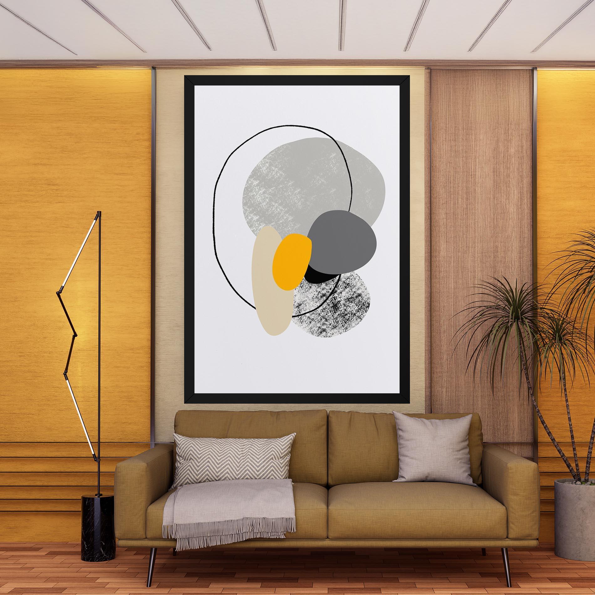 Leinwandbild Grey Orange Shape mockup 9