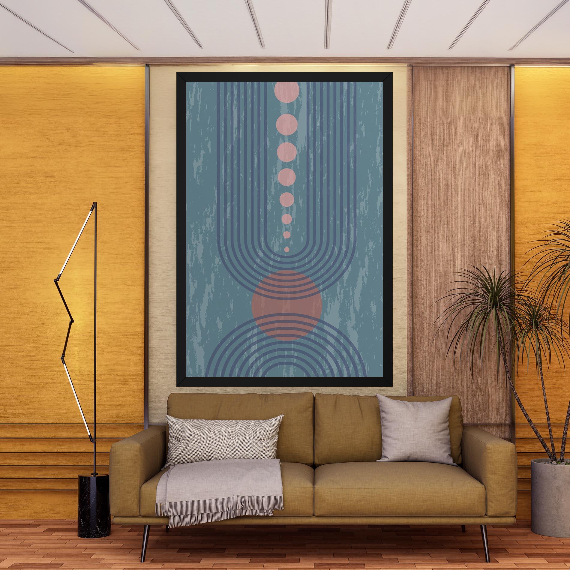 Leinwandbild Pink Circle On Blue mockup 9