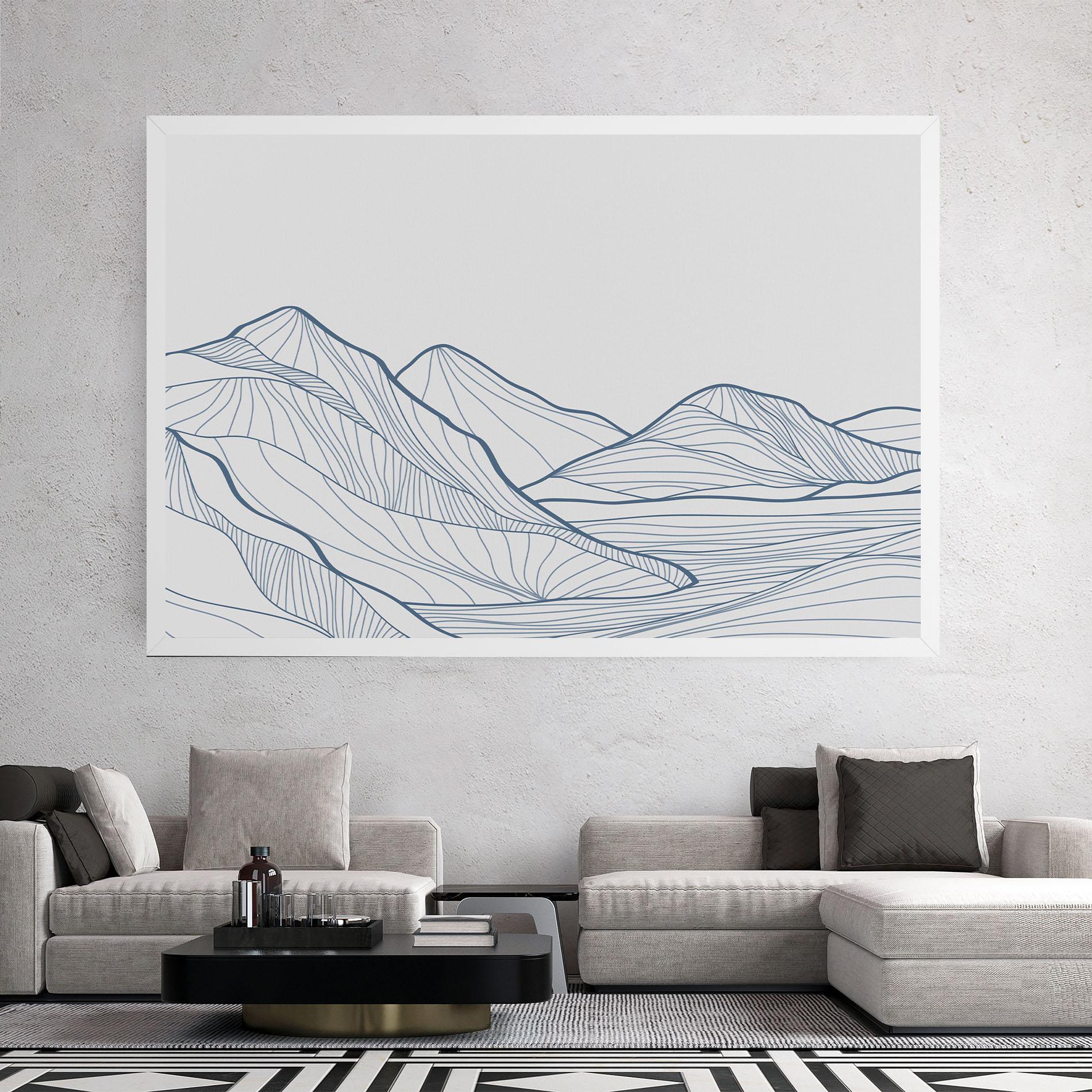 Leinwandbild Mountain Blue Line mockup 2
