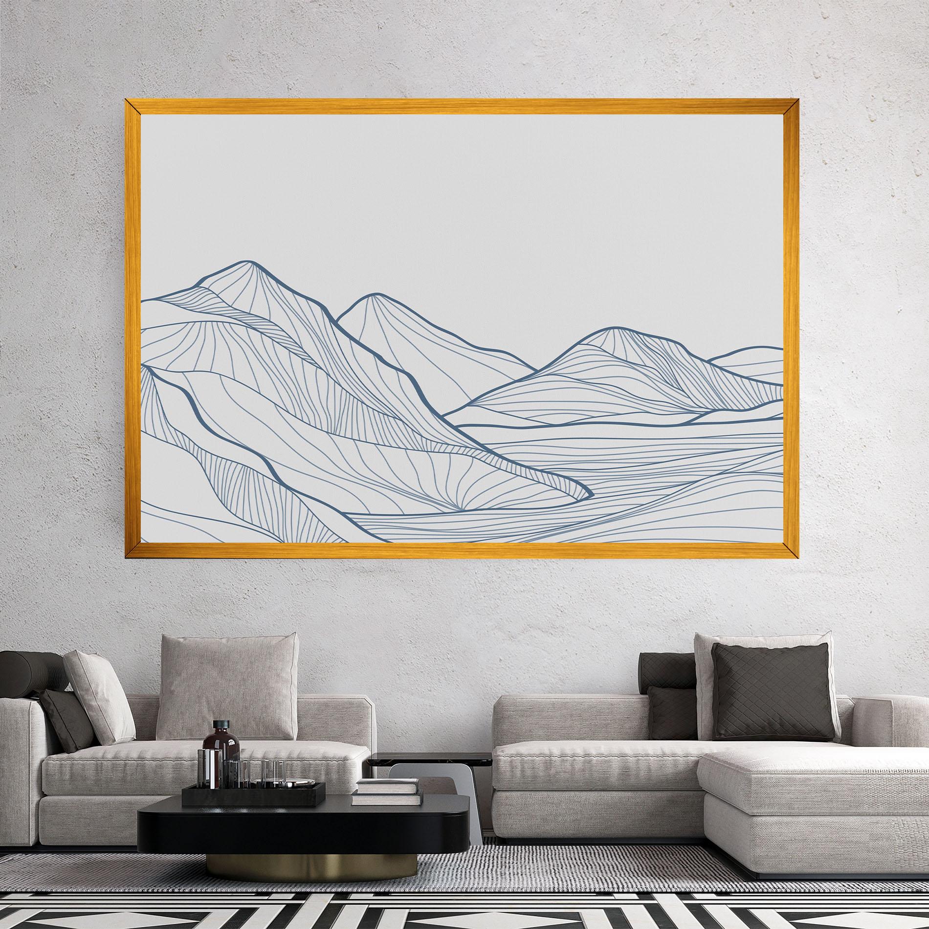 Leinwandbild Mountain Blue Line mockup 2