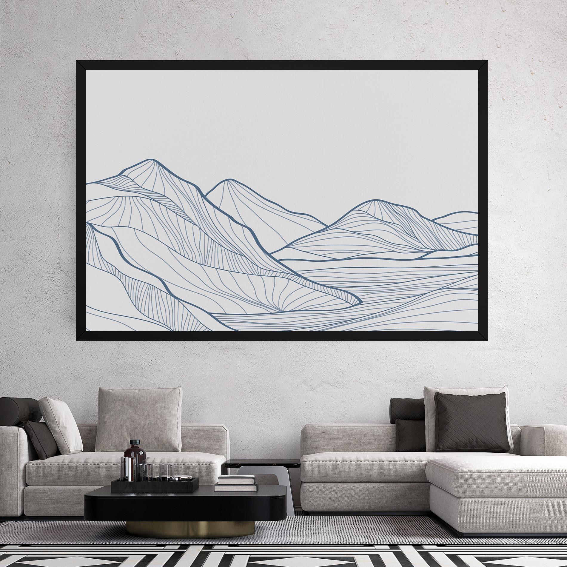 Leinwandbild Mountain Blue Line mockup 2