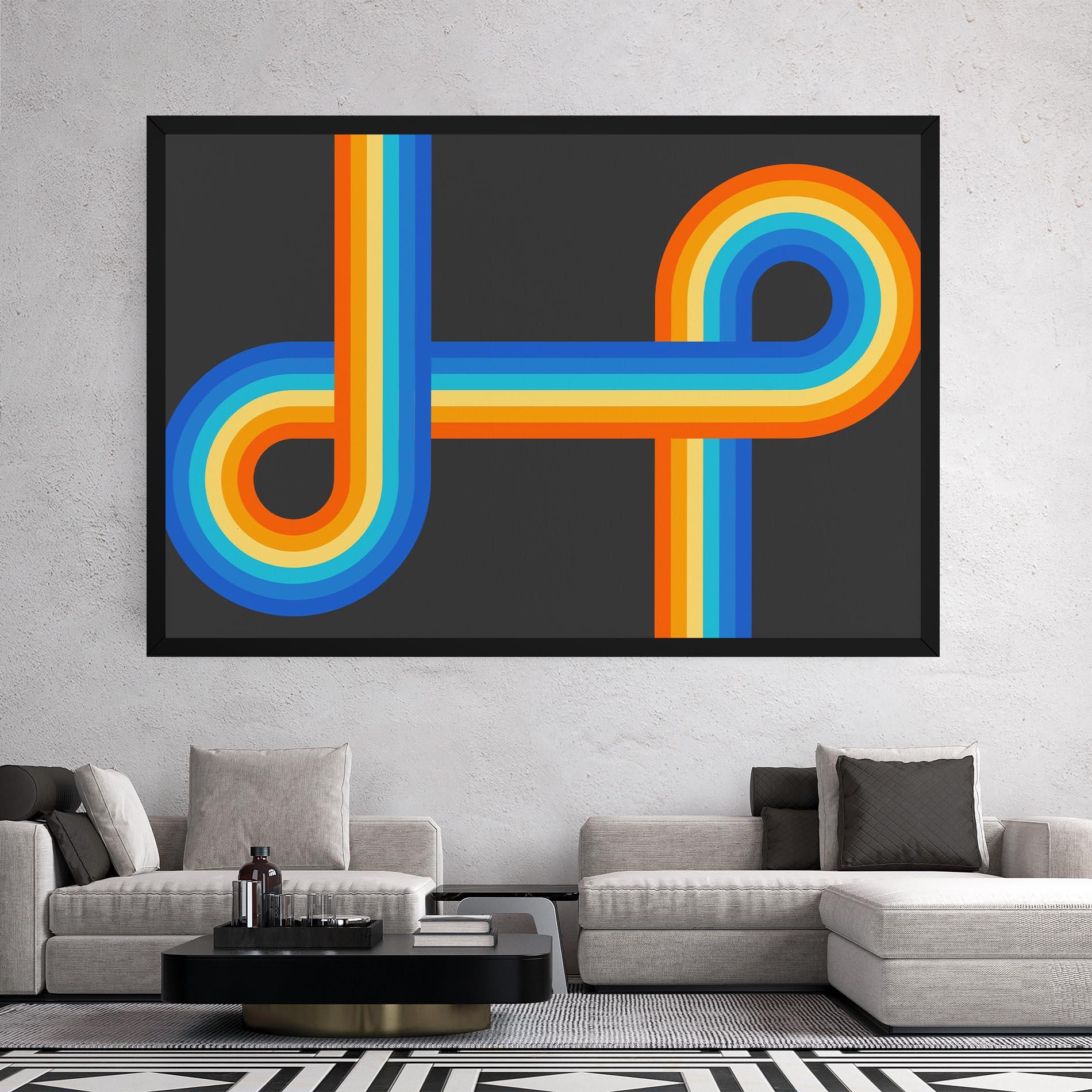 Leinwandbild Vintage Ranbow mockup 2