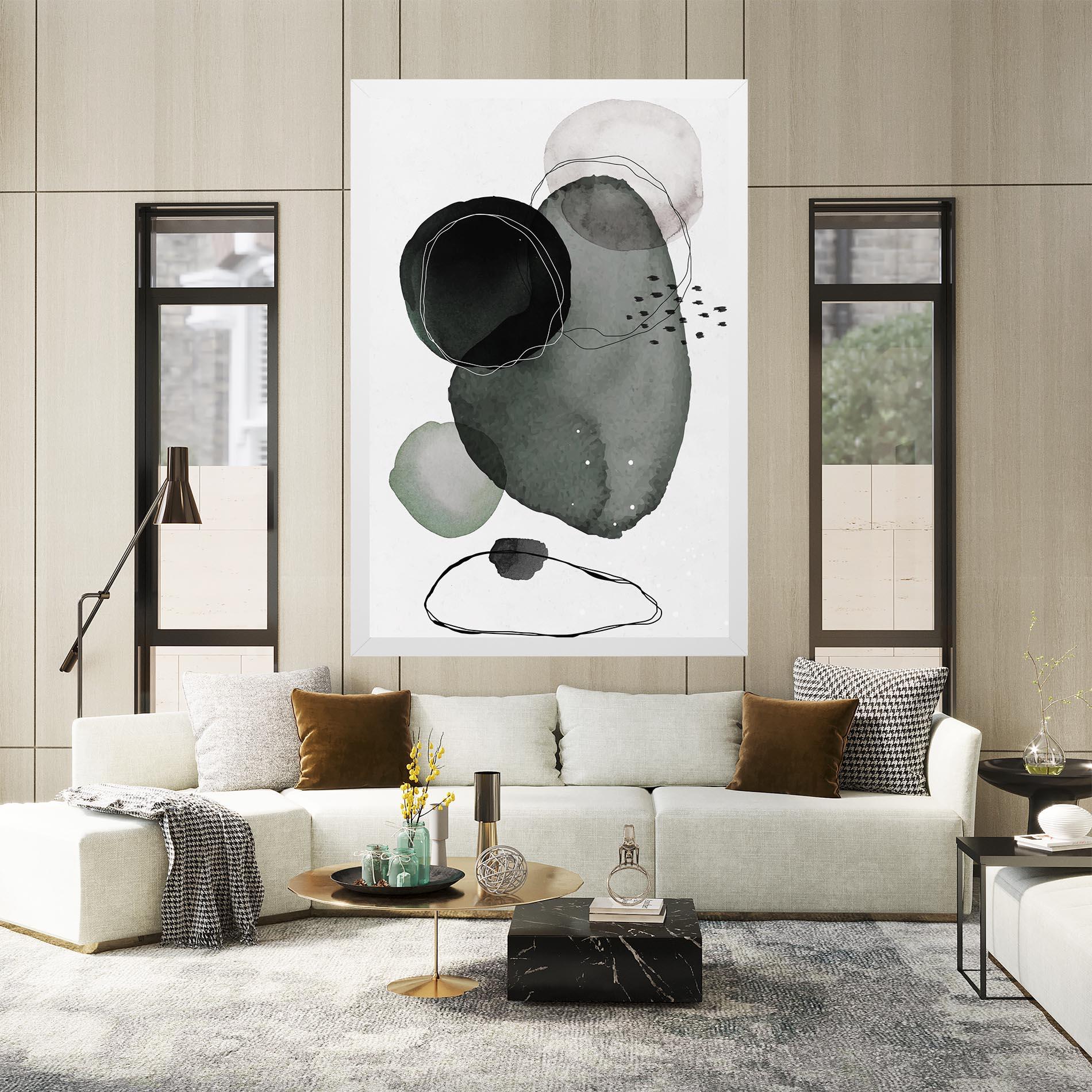 Leinwandbild Green Watercolor mockup 2