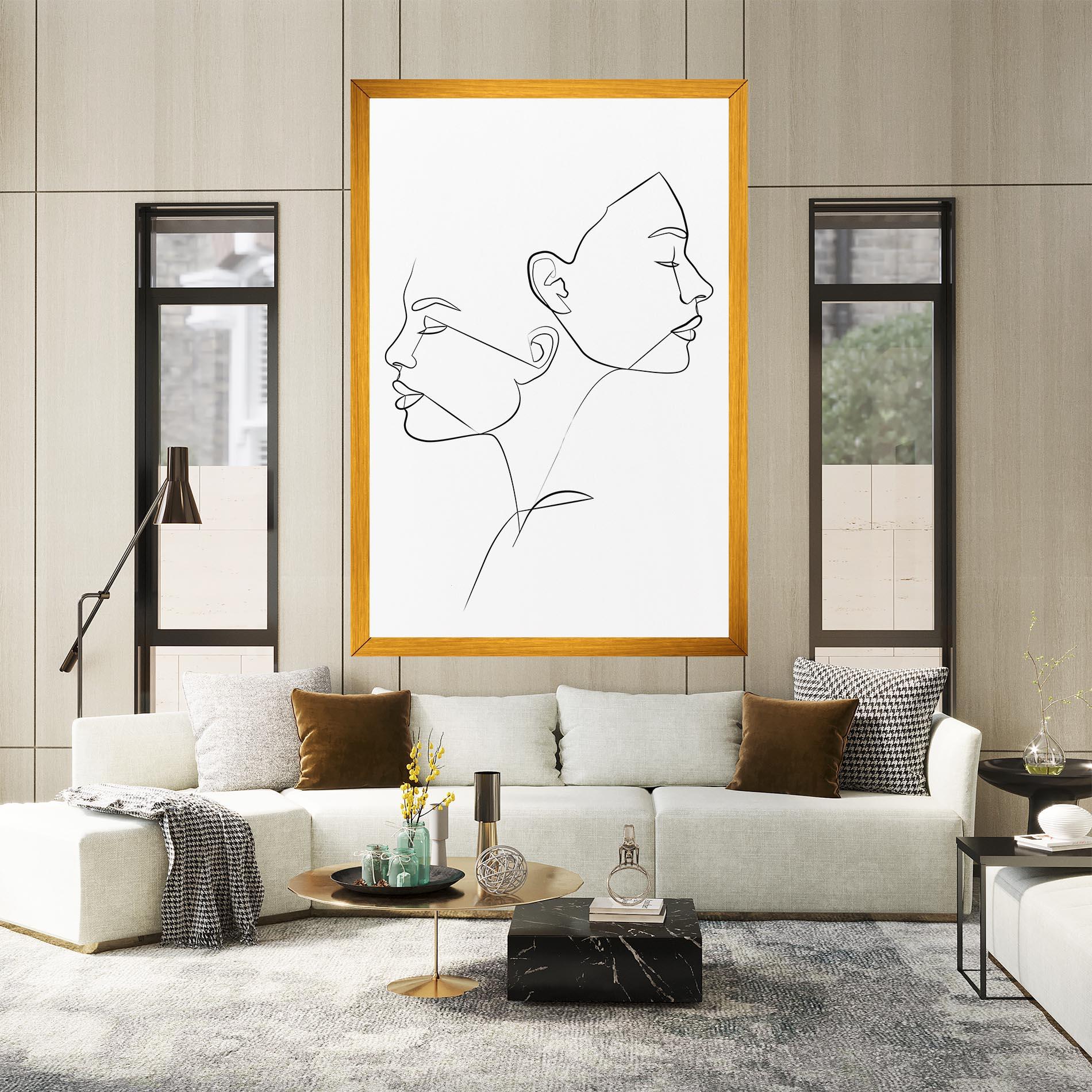 Leinwandbild Female Black Line mockup 2