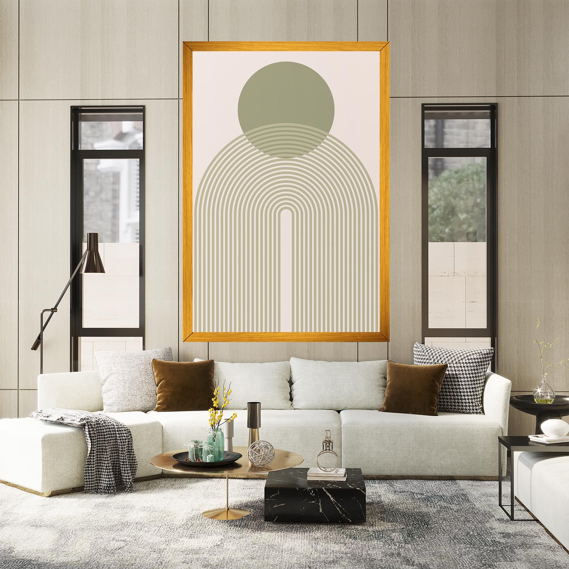 Green Circle Lines mockup 2