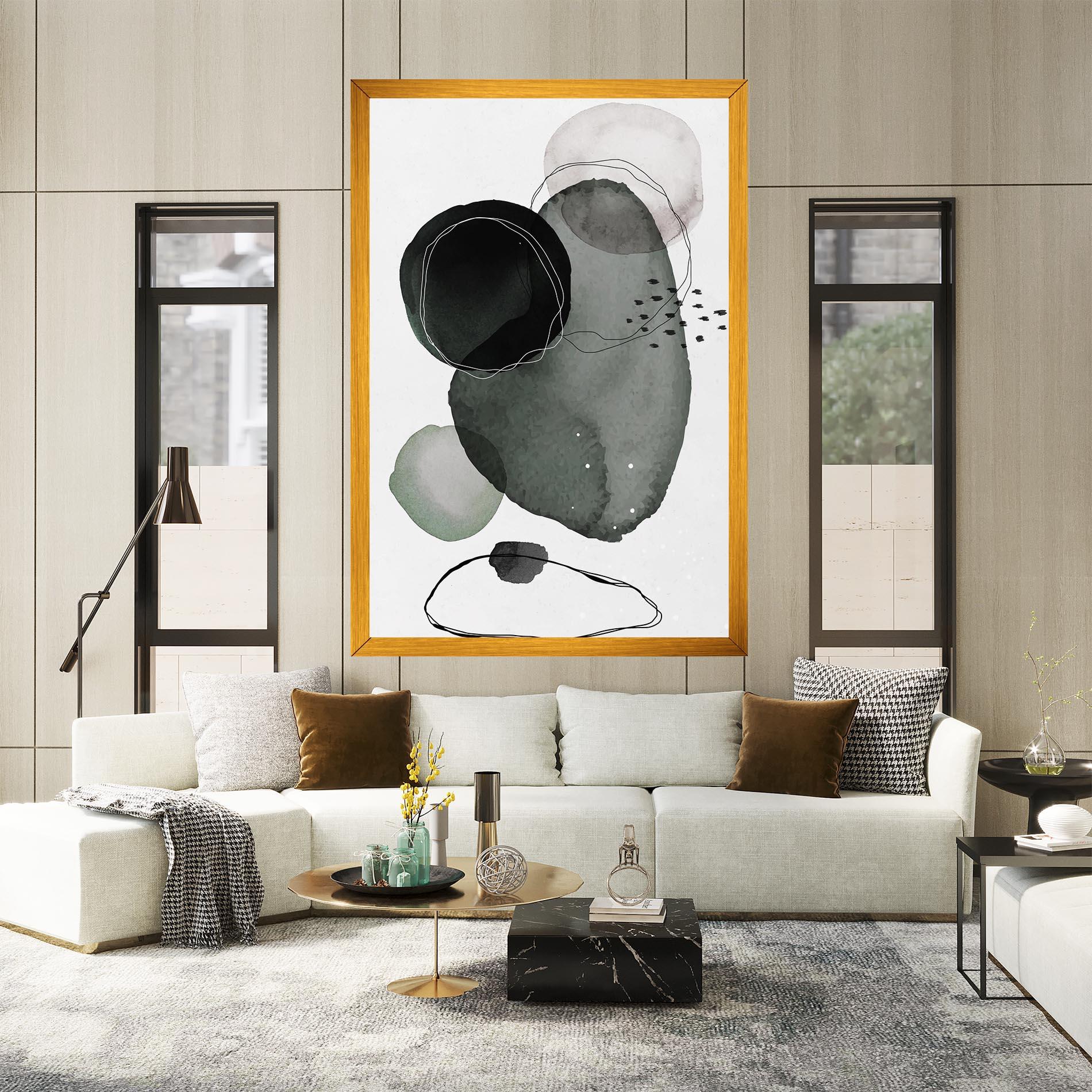 Leinwandbild Green Watercolor mockup 2