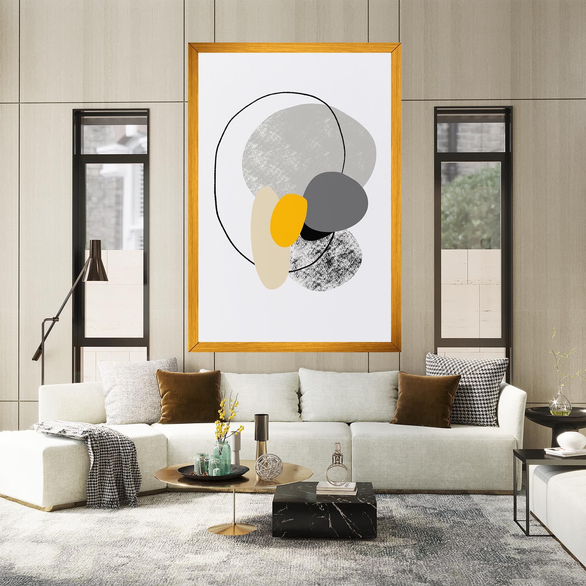 Grey Orange Shape mockup 2